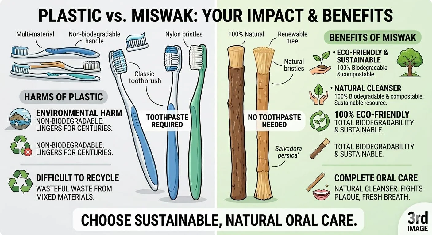 Miswak Sticks for Teeth (2-Pack) – Natural Fresh Siwak Sticks with Bamboo Holder, Travel-Friendly Organic Toothbrush Alternative for Teeth & Gums - Image 5
