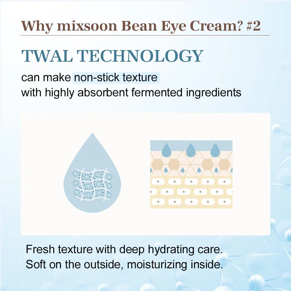 mixsoon Bean Eye cream - Nourishing and Firming for Dark Circles, Puffiness, Fermented Bean and Peptide Complex Niacinamide 20ml / 0.67 fl.oz. Korean Glass Skin Care - Image 5
