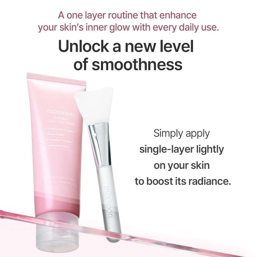mixsoon Collagen Glass Skin Mask - Hydrating and Firming Collagen Wrapping Peel Off Mask, Low Molecular Face Mask, Radiant Smooth Finish for Glowing Skin 80ml / 2.71 fl.oz. Korean Glass Skin Care - Image 8