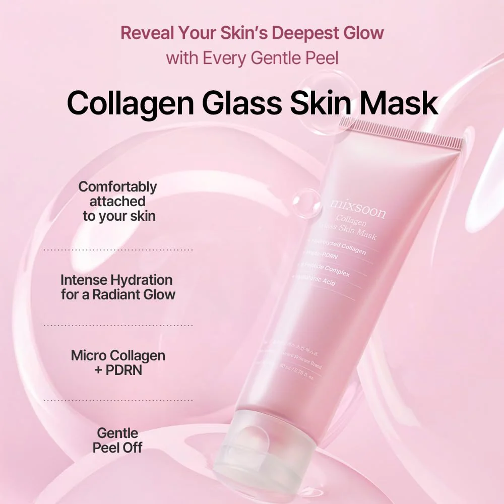 mixsoon Collagen Glass Skin Mask - Hydrating and Firming Collagen Wrapping Peel Off Mask, Low Molecular Face Mask, Radiant Smooth Finish for Glowing Skin 80ml / 2.71 fl.oz. Korean Glass Skin Care - Image 9