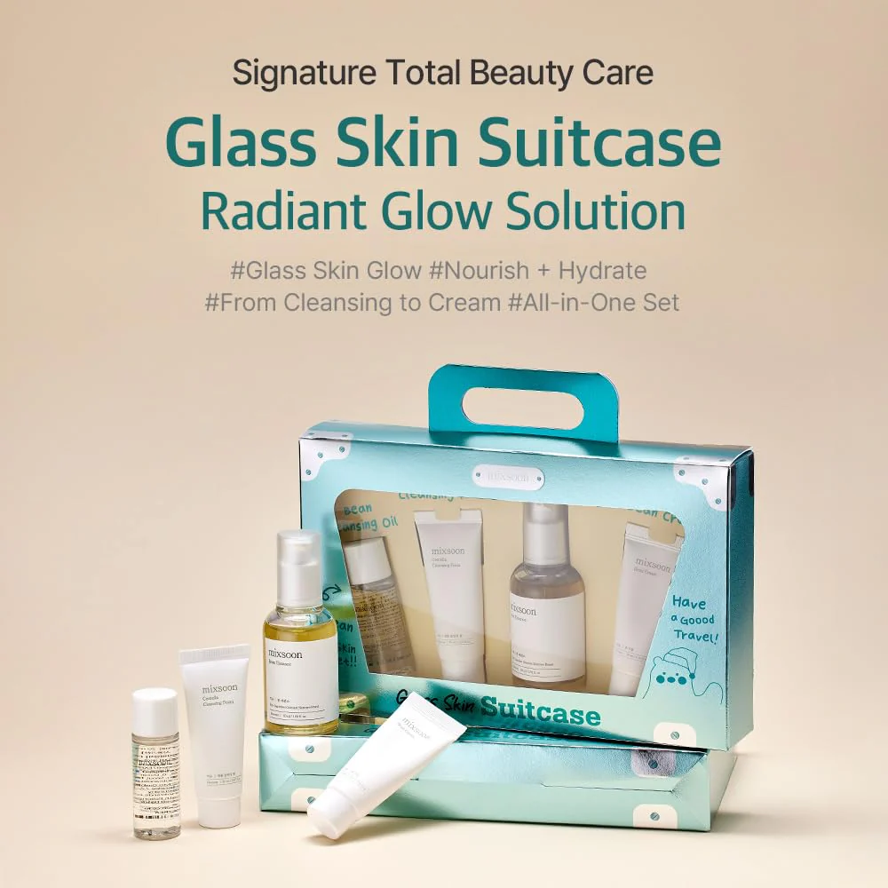 mixsoon Glass Skin Suit Case Set-5-Step Skincare Kit - Hydrating and Radiance-Cleansing Oil, Foam, Essence, Cream 105ml / 3.55 fl.oz. Korean Glass Skin Care - Image 8
