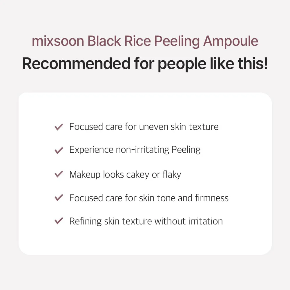mixsoon Peeling Ampoule - Black rice exfoliant, Gentle Exfoliating Serum for Smooth, Radiant Skin, Dead Skin Cells Remover 100ml / 3.38 fl.oz. Korean Glass Skin Care - Image 3