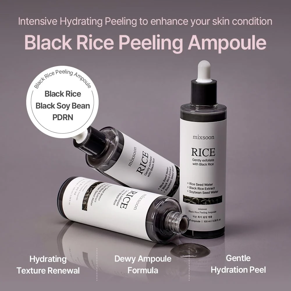 mixsoon Peeling Ampoule - Black rice exfoliant, Gentle Exfoliating Serum for Smooth, Radiant Skin, Dead Skin Cells Remover 100ml / 3.38 fl.oz. Korean Glass Skin Care - Image 9
