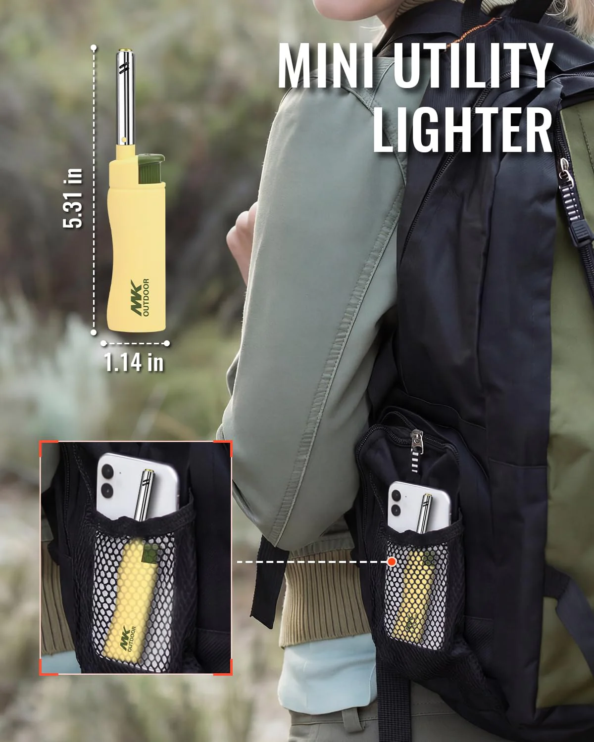 MK Lighter 5pcs. Outdoor Series Candle Lighters, Windproof Torch Flame, BBQ Grills, Camping Lighters, Outdoor Activities, Refillable Butane, Multipurpose Lighters (Assorted-5pc) - Image 3