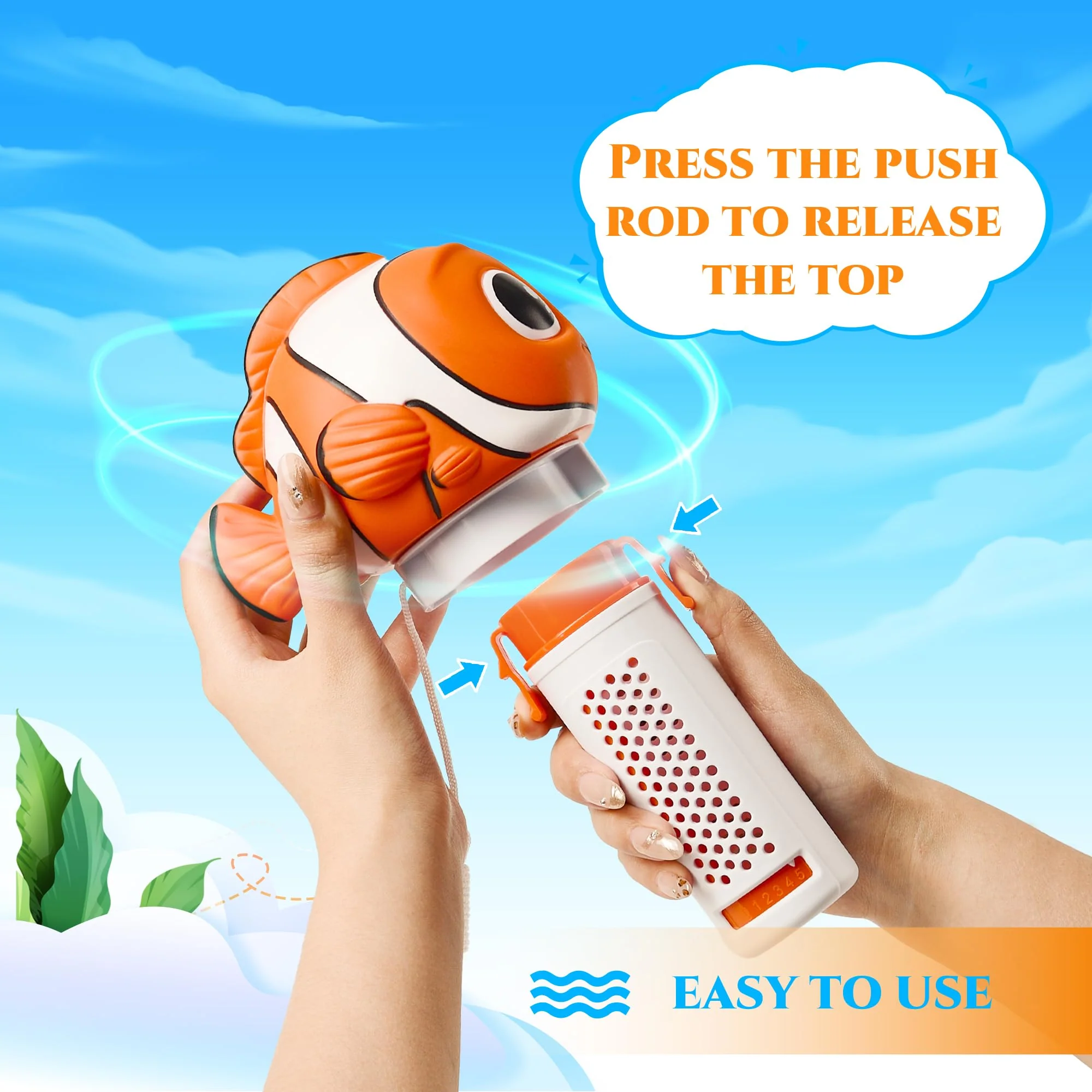 MKLZ Chlorine Floater, Small Floating Pool Chlorine Dispenser for 1 Inch Tablets, Mini Clown Fish Bromine Holder for Hot Tub, Spa, Swimming Pools - Image 6