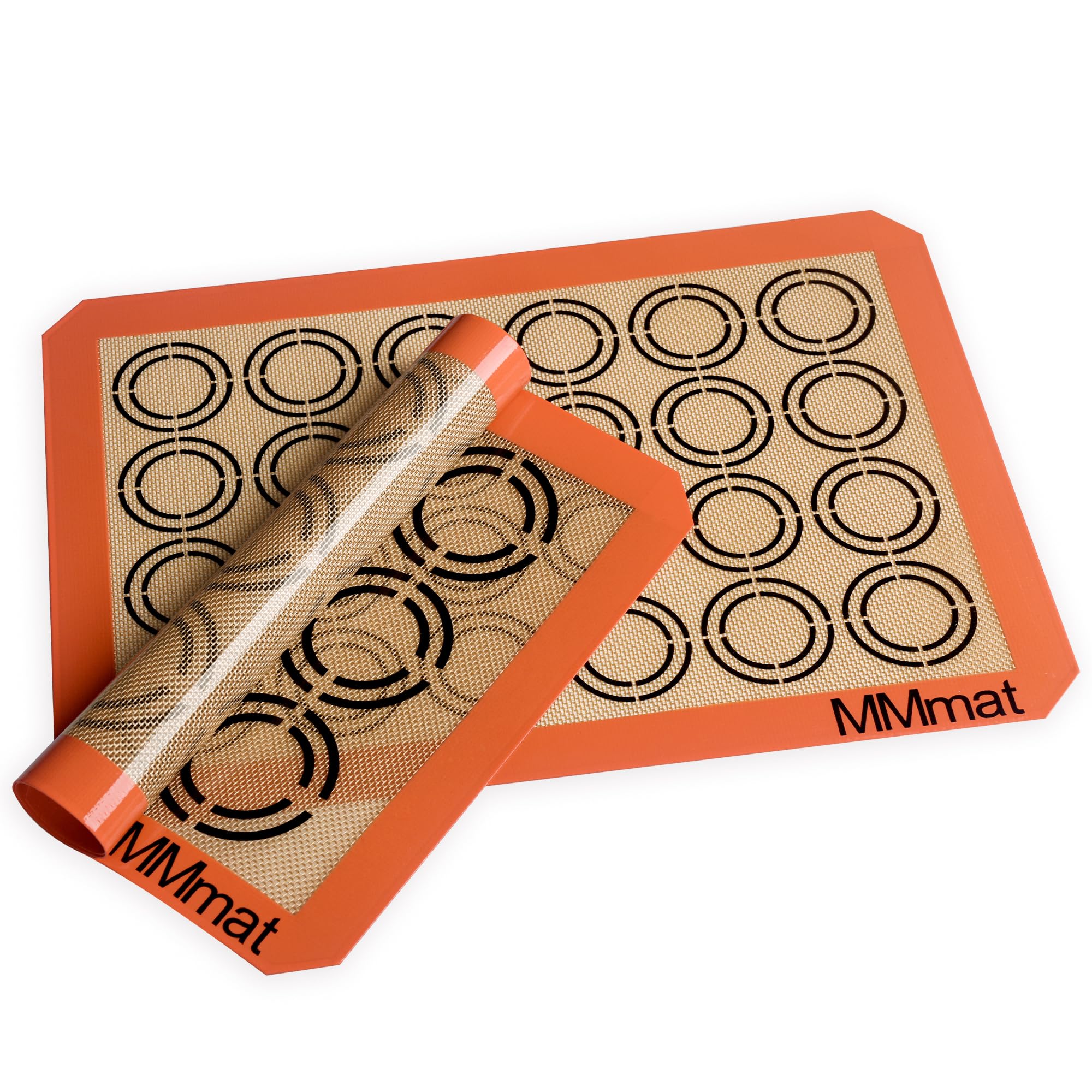 MMmat Silicone Baking Mats - Best German Silicone - Non Slip Silicone Baking Sheet, Non Stick Reusable Silicone Mats for Baking, Oven Liner, Counter Mat - 2 Half Sheets Cookie Baking Mats - Image 5