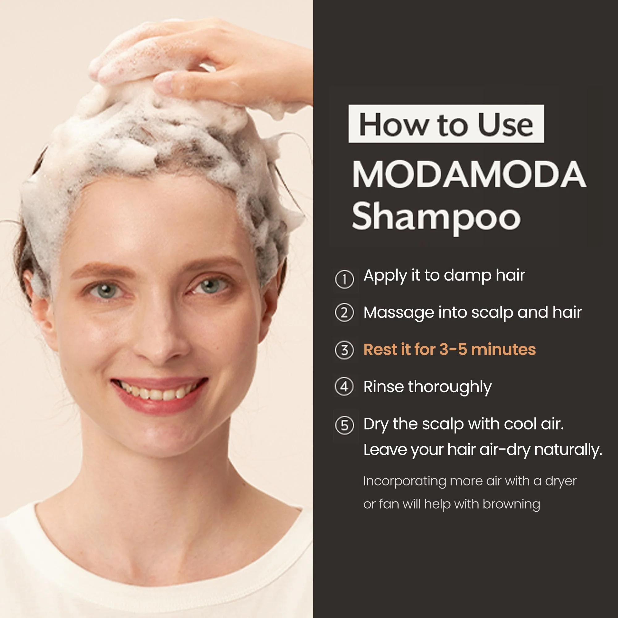 MODA Pro-Change Black Shampoo | Korean Hair Darkening, Volumizing & Anti-Hair Fall Shampoo | Paraben & Sulfate Free, Natural Formula for Thicker, Fuller Hair (10.5 oz) - Image 2