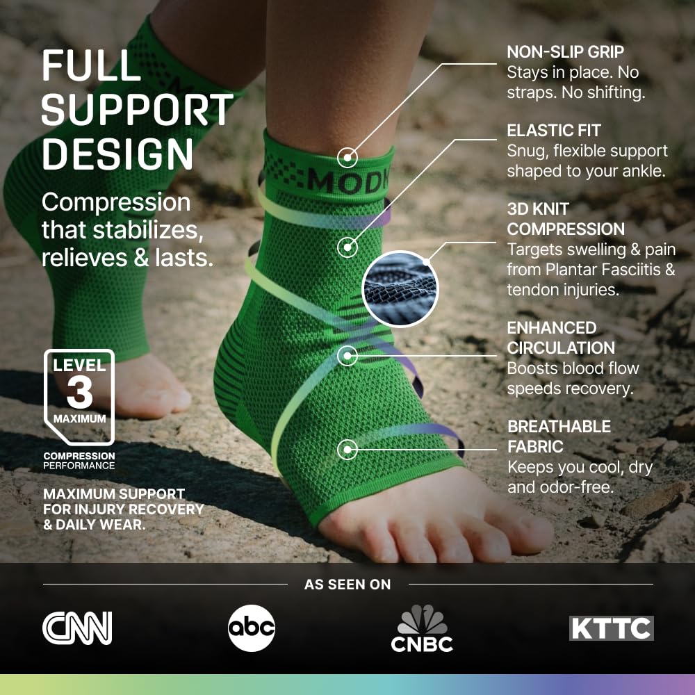 Modvel Ankle Brace for Women & Men - Compression Ankle Sleeve & Foot Brace, Right Left Ankle Support for Sprained Ankle, Achilles Tendonitis, Plantar Fasciitis Relief, Running Basketball Soccer - Image 5