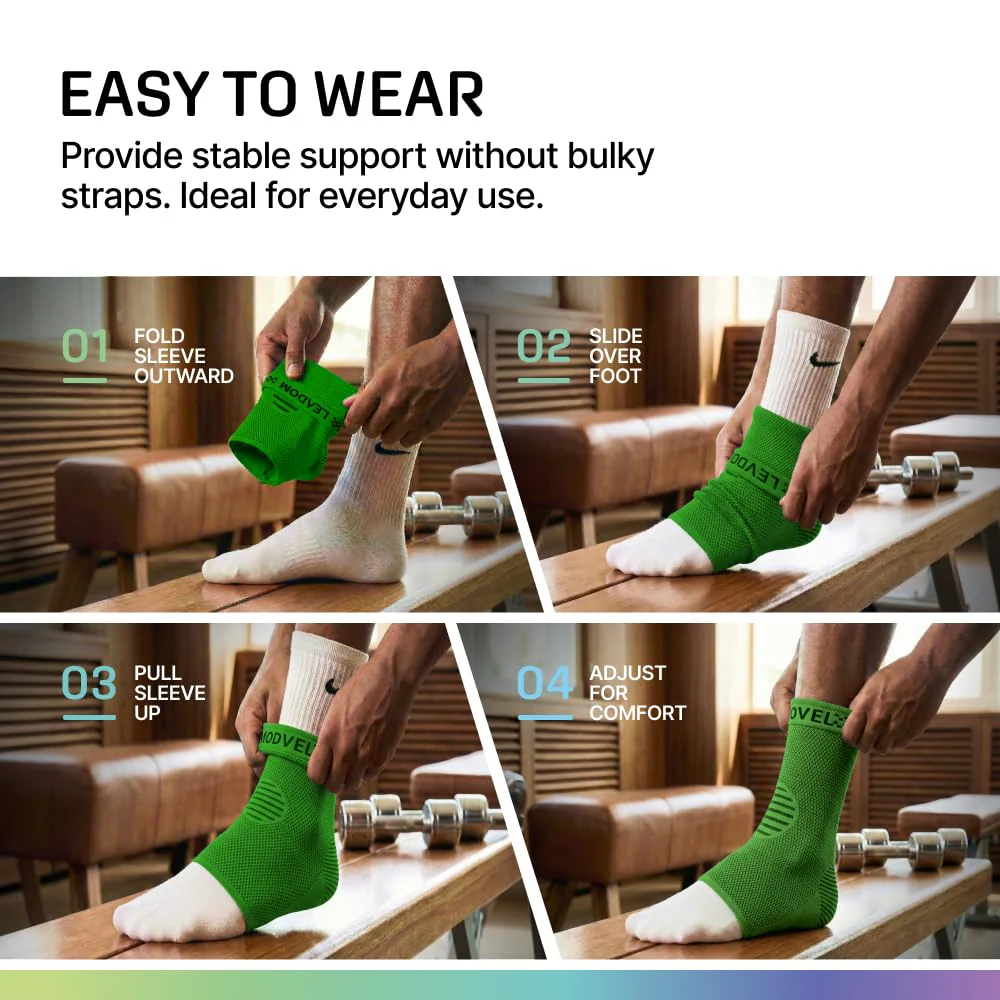 Modvel Ankle Brace for Women & Men - Compression Ankle Sleeve & Foot Brace, Right Left Ankle Support for Sprained Ankle, Achilles Tendonitis, Plantar Fasciitis Relief, Running Basketball Soccer - Image 7