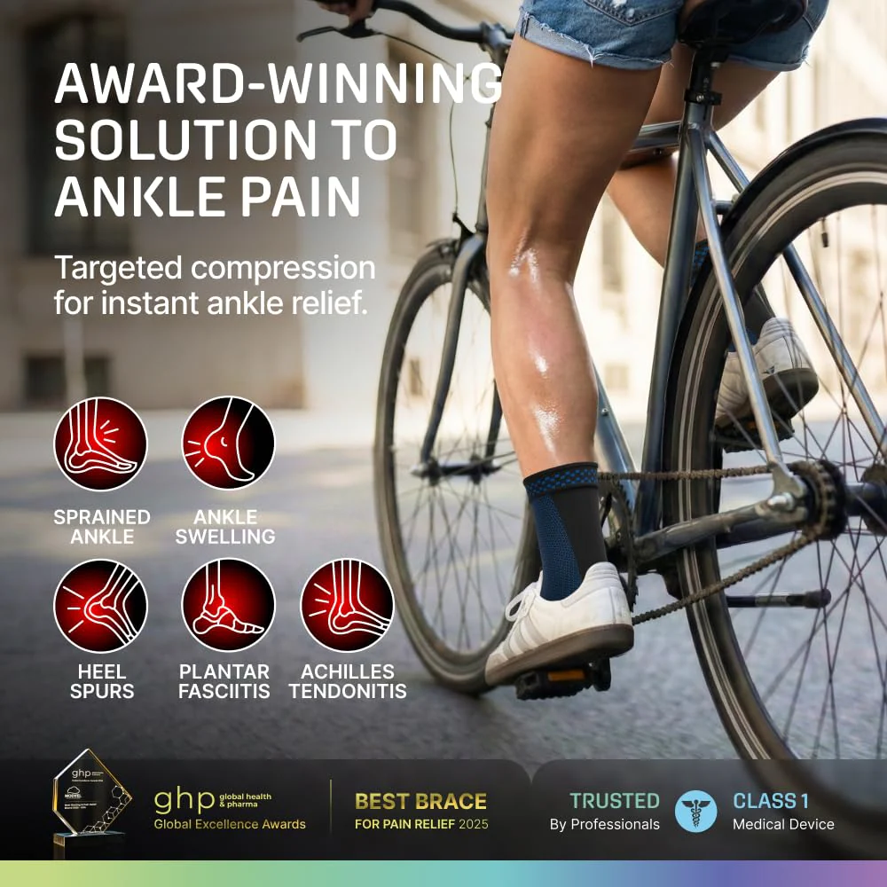 Modvel Foot & Ankle Brace Socks for Sprained Ankle Compression Sleeve - Foot Support for Women & Men - Tendonitis & Arthritis Ankle Brace Sports Running, Torn Ligaments & Women Stabilizing Ankle Wrap - Image 2
