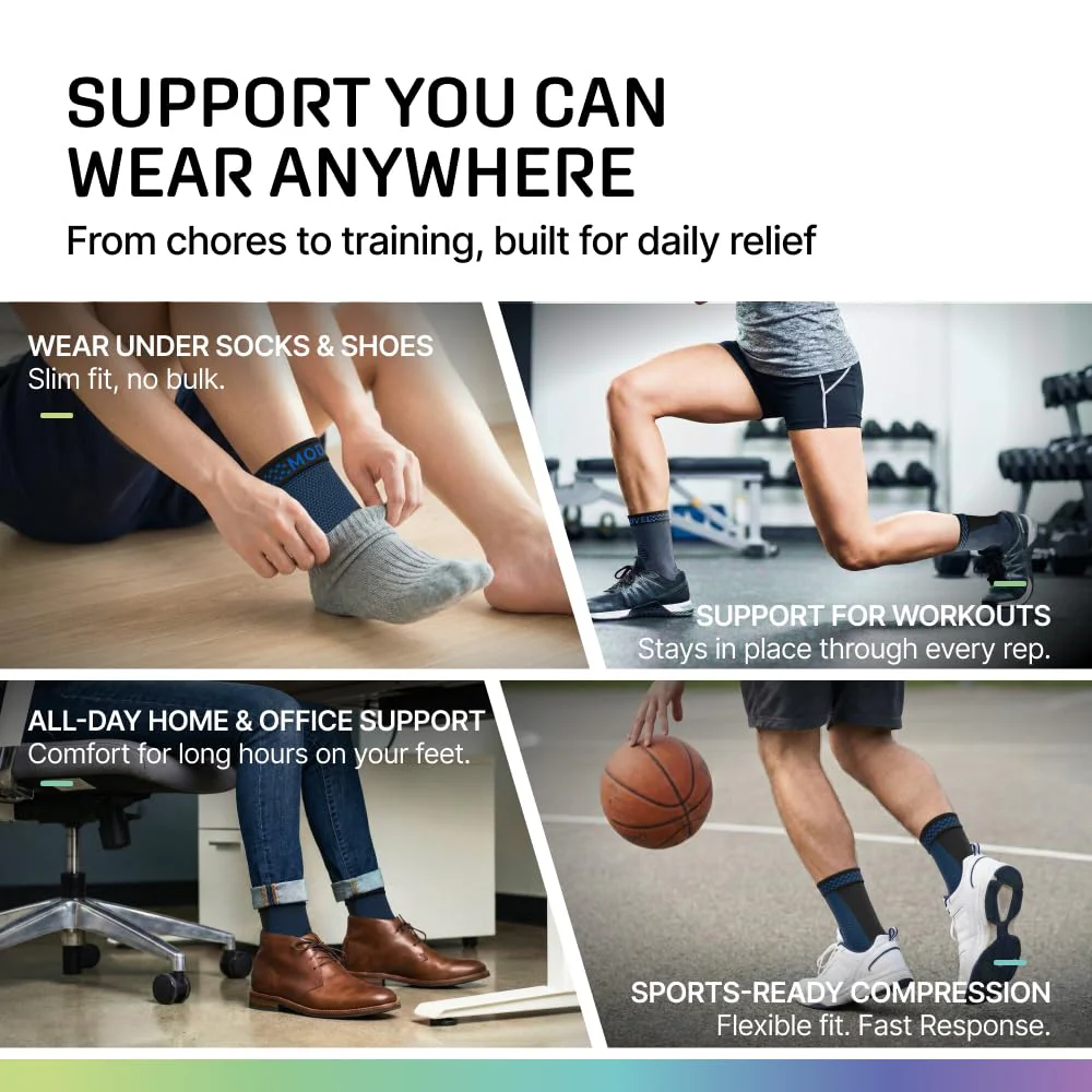 Modvel Foot & Ankle Brace Socks for Sprained Ankle Compression Sleeve - Foot Support for Women & Men - Tendonitis & Arthritis Ankle Brace Sports Running, Torn Ligaments & Women Stabilizing Ankle Wrap - Image 6