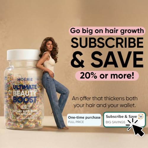 Moerie Ultimate Hair Growth Supplements for Women & Men - Hair, Skin, Nails Vitamins with Biotin & Minerals for Hair Health - Thicker Hair - 60 Capsules - Image 7