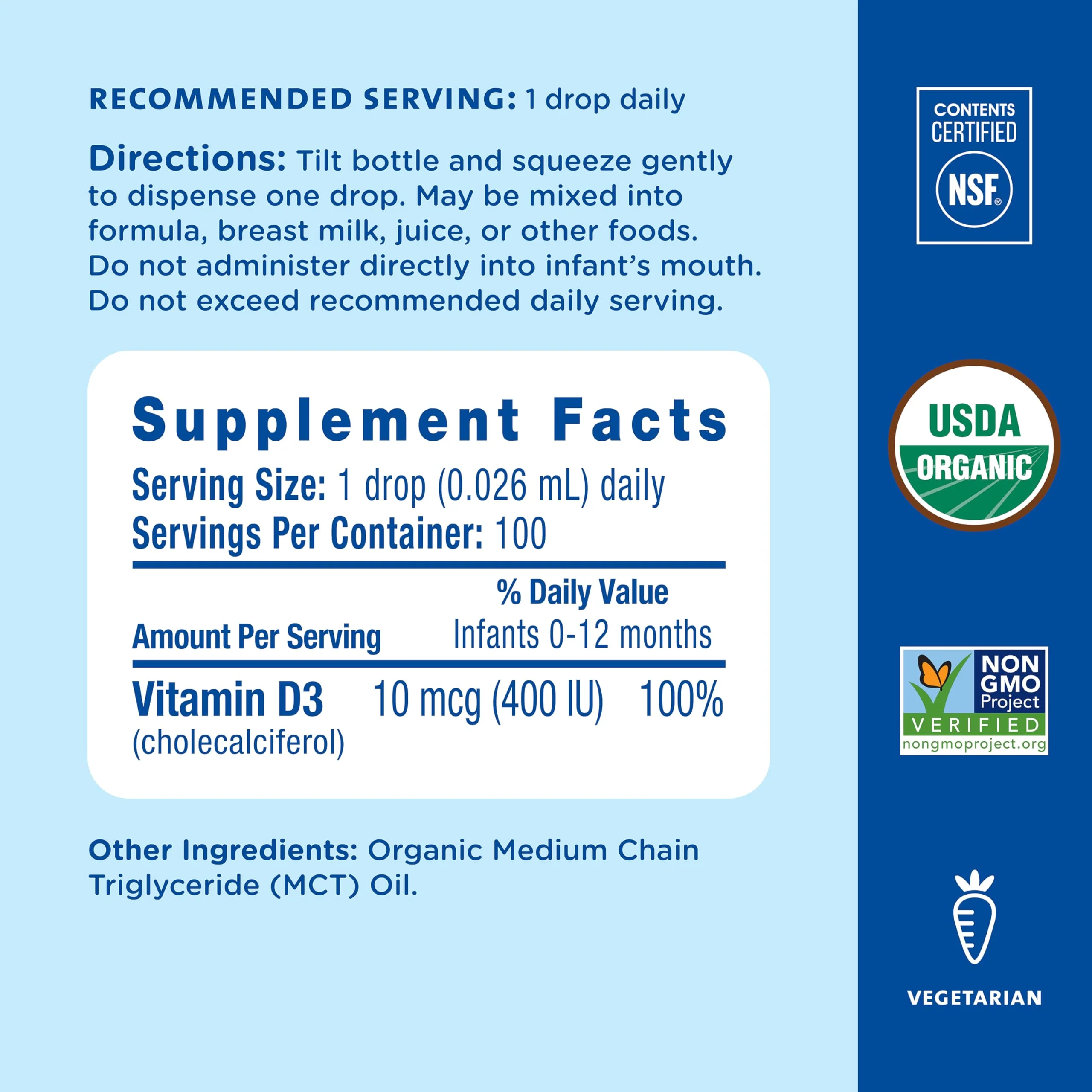 Mommy's Bliss Organic Drops No Artificial Color, Vitamin D, 0.11 Fl Oz - Image 5