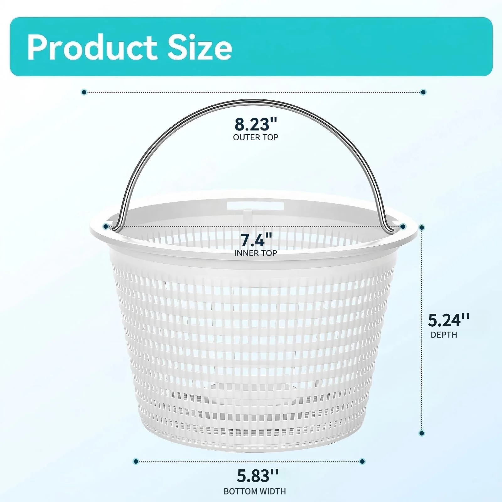 Monitok Pool Skimmer Basket for Inground Pools, Heavy-Duty with 316 Stainless Steel Handle & Built-in Weight, Compatible with Hayward SP1070/SP1070E Pool Basket and Pentair U-3 Skimmer Basket - Image 7