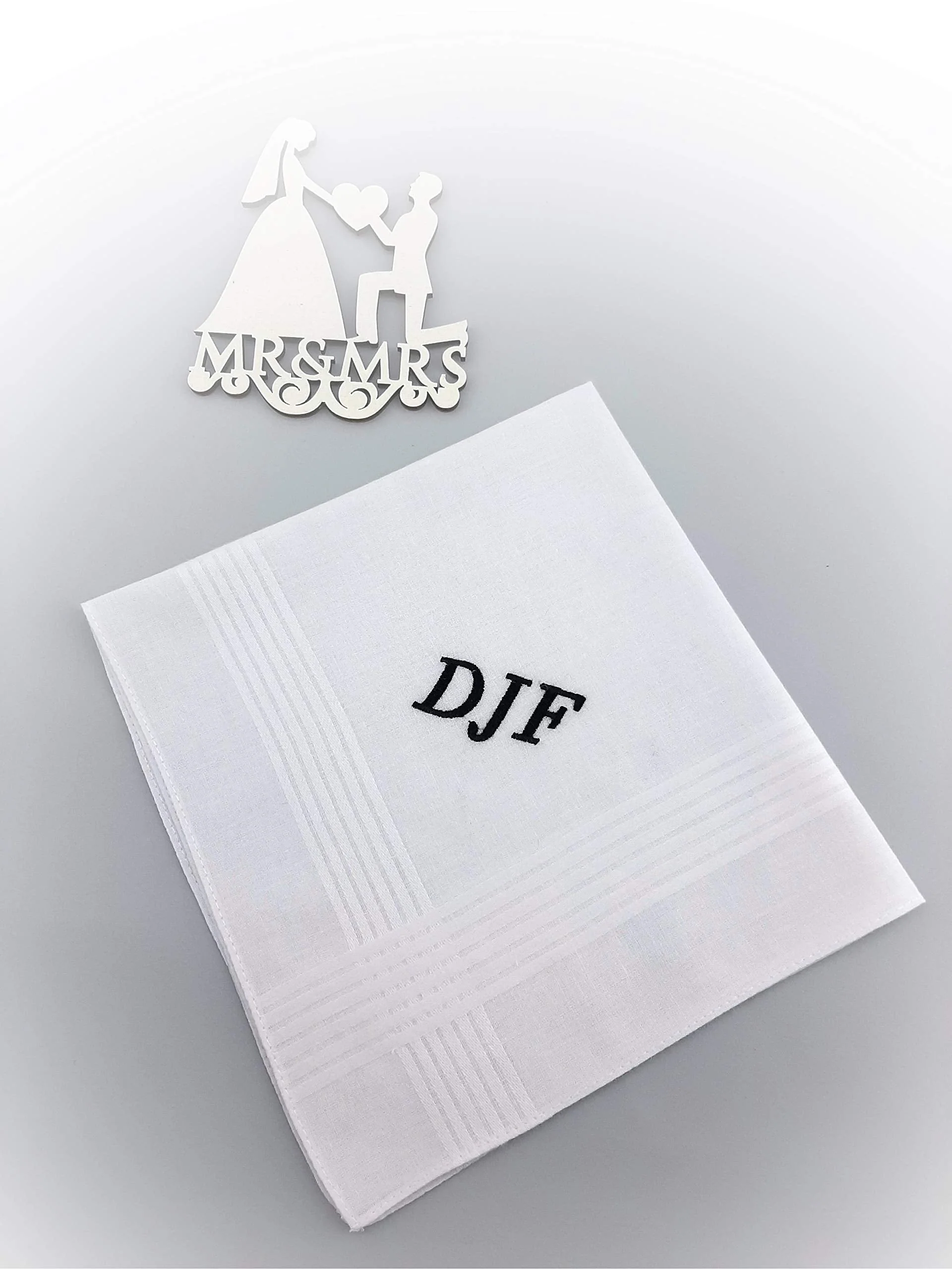 Monogrammed Handkerchief for Men Christmas Gifts for Him Soft Cotton Men's Initial Letter Hanky Groom Wedding Hankerchief Personalized - Image 4