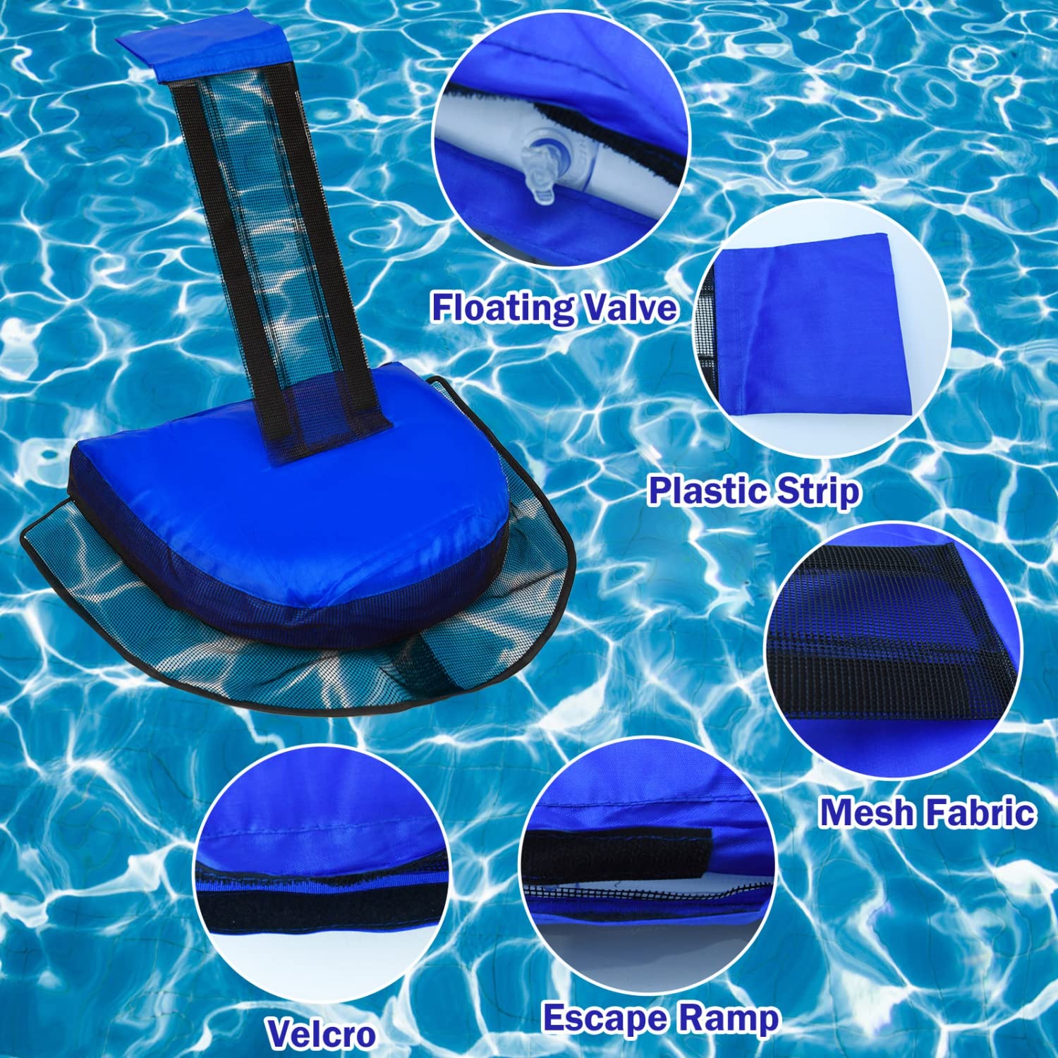 Monrocco 2 Pack Animal Saving Escape Ramp Critters, Swimming Pool Floating Animal Saver, Frog Saver, Floating Pool Reduces Tool for Outdoor Pools and Spas - Image 6