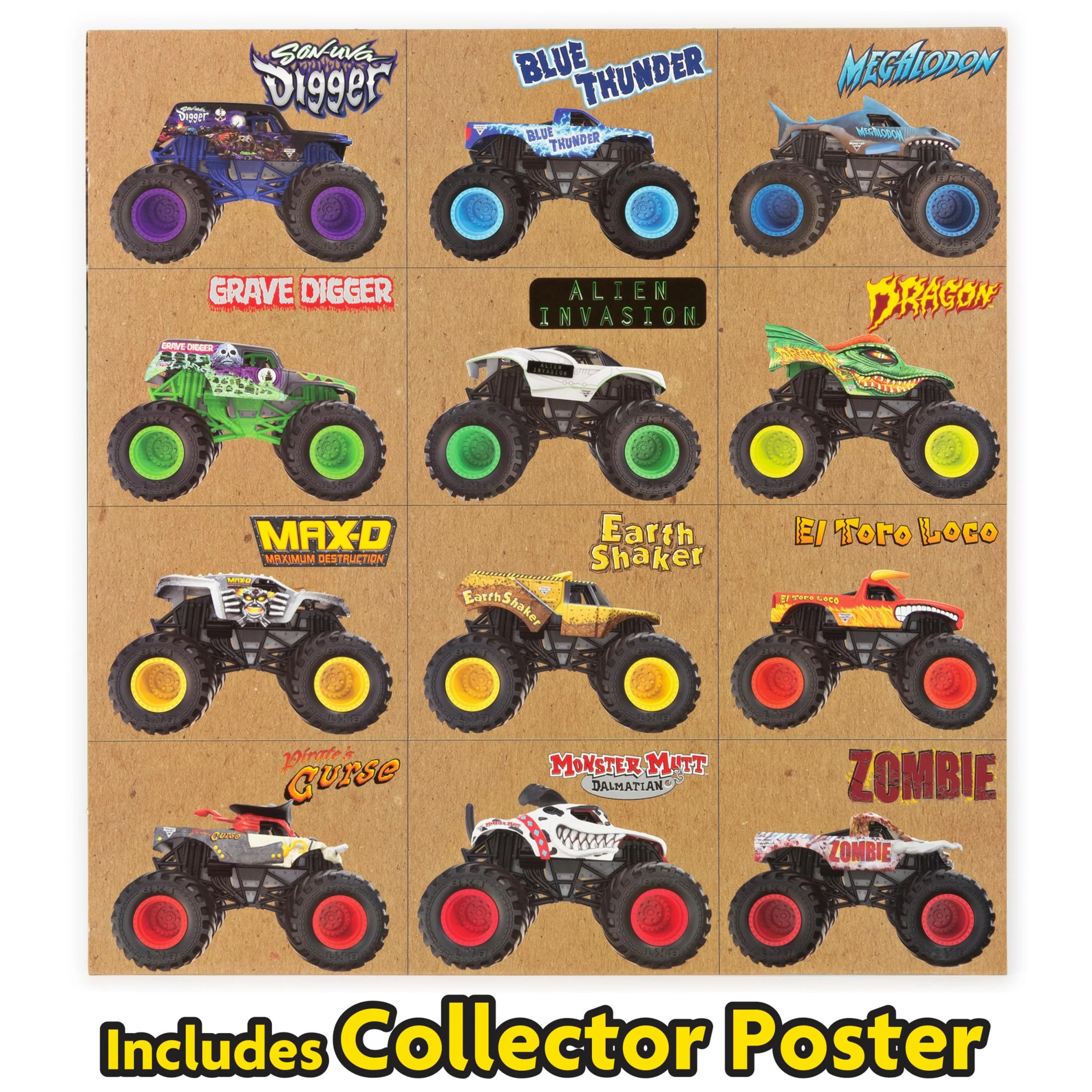 Monster Jam, Official 12-Pack of 1:64 Scale Die-Cast Monster Trucks for Boys and Girls, Kids Toys for Ages 4-6+, Amazon Exclusive - Image 3