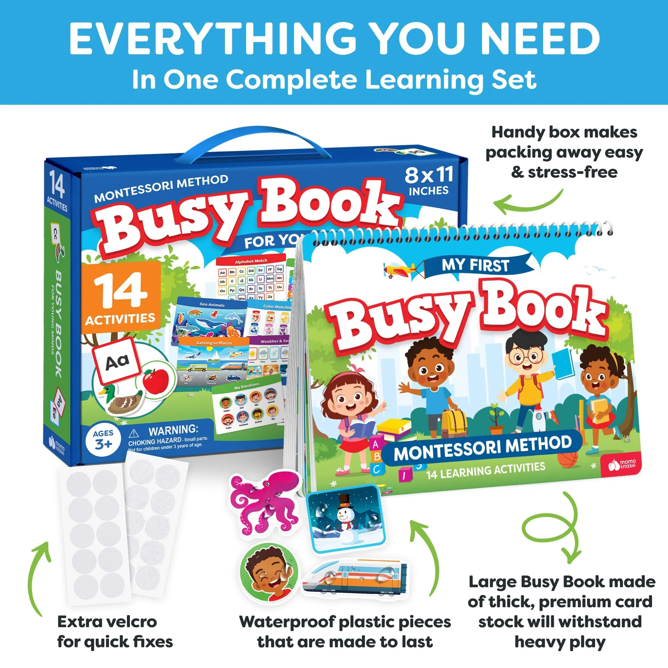 Montessori Preschool Busy Book for Toddlers Ages 3 and Up - Preassembled - Preschool Learning Activities Homeschool Montessori Toys - 3 Year Old Boy Gift - 3 Year Old Girl Christmas Birthday Gift - Image 5