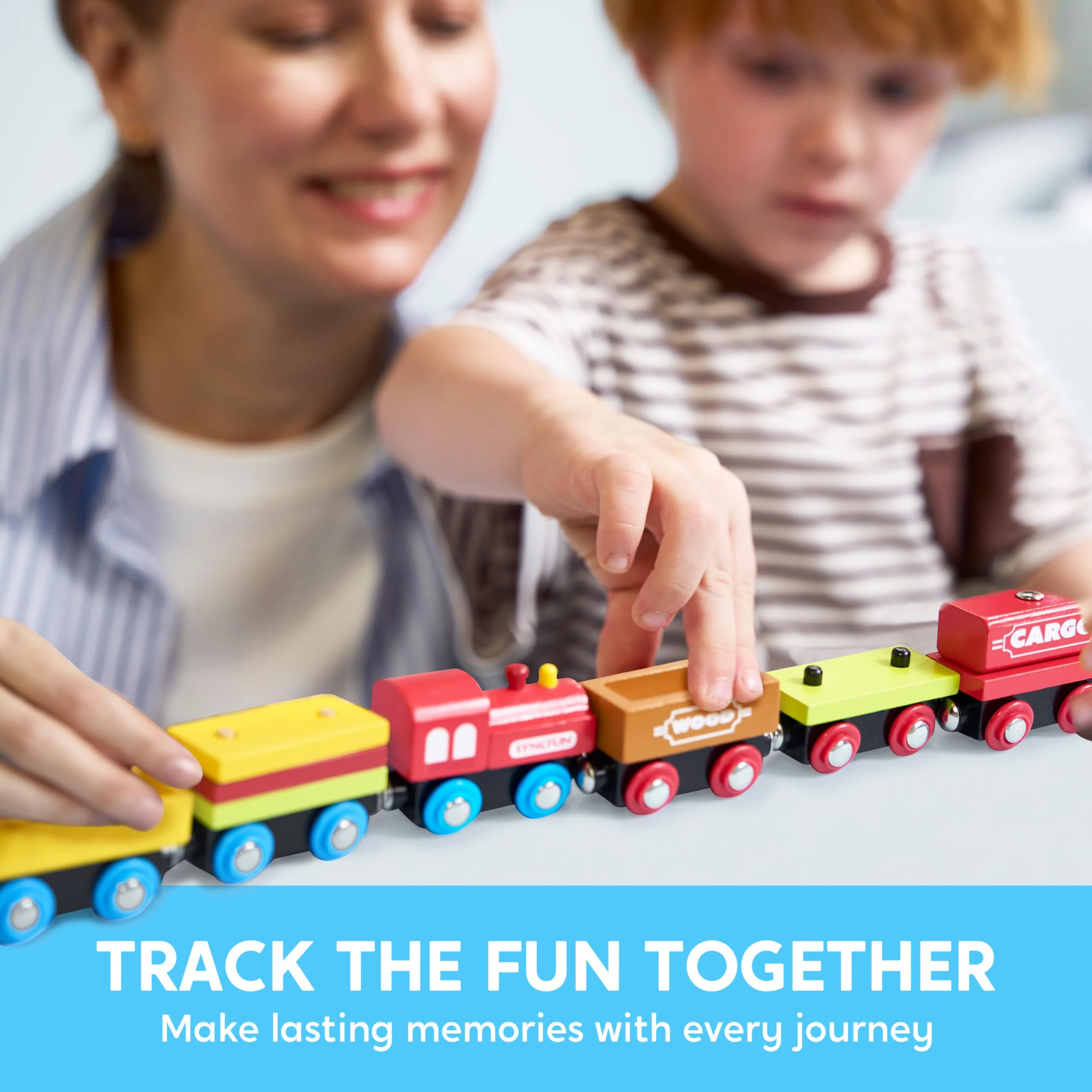 Montessori Wooden Train Toy Set for Kids, 12PCS Magnetic Train Cars with Storage Gift Box, STEM Educational Toy for Boys & Girls, Ages 2-8 Years, Christmas Birthday Party Gift - Image 3