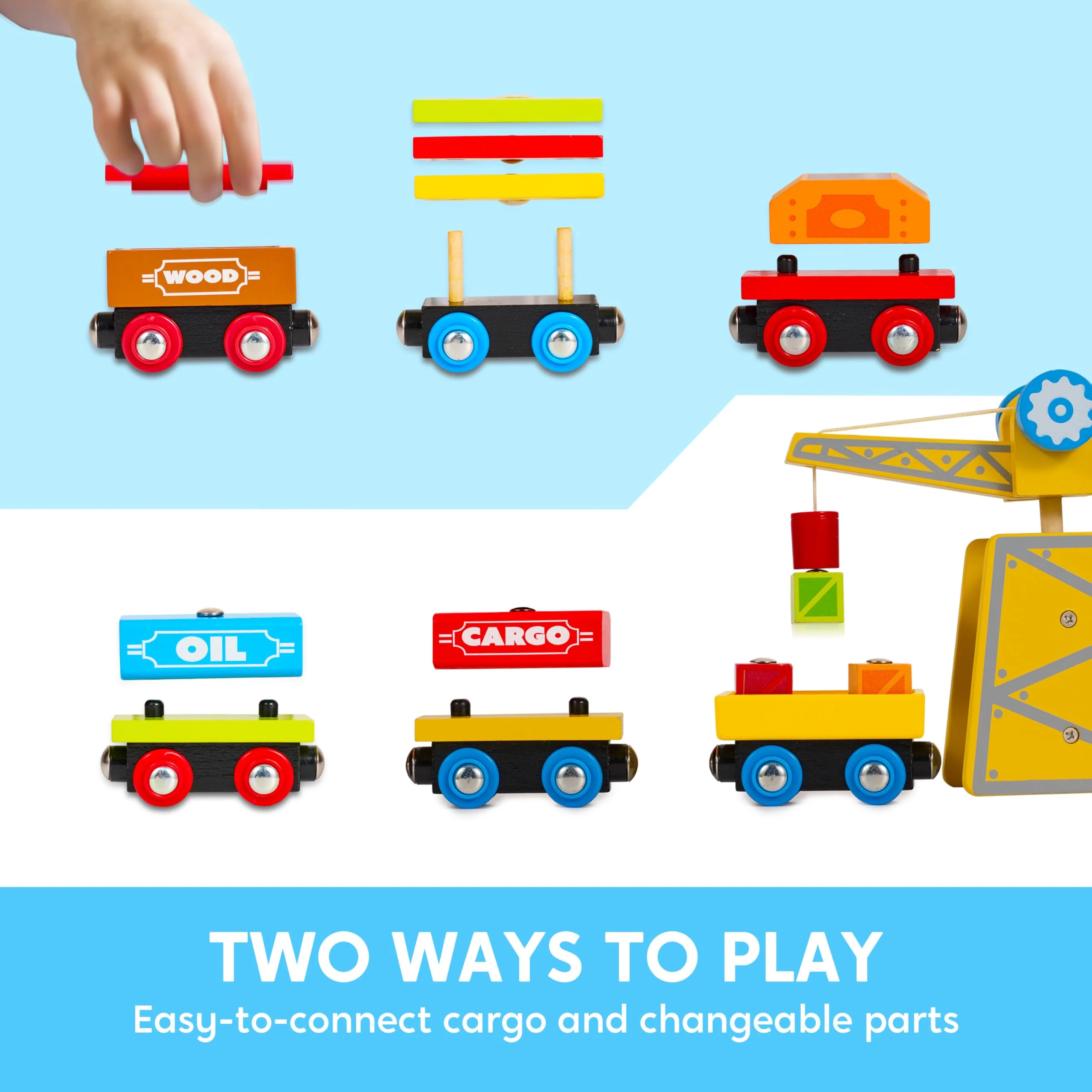 Montessori Wooden Train Toy Set for Kids, 12PCS Magnetic Train Cars with Storage Gift Box, STEM Educational Toy for Boys & Girls, Ages 2-8 Years, Christmas Birthday Party Gift - Image 5