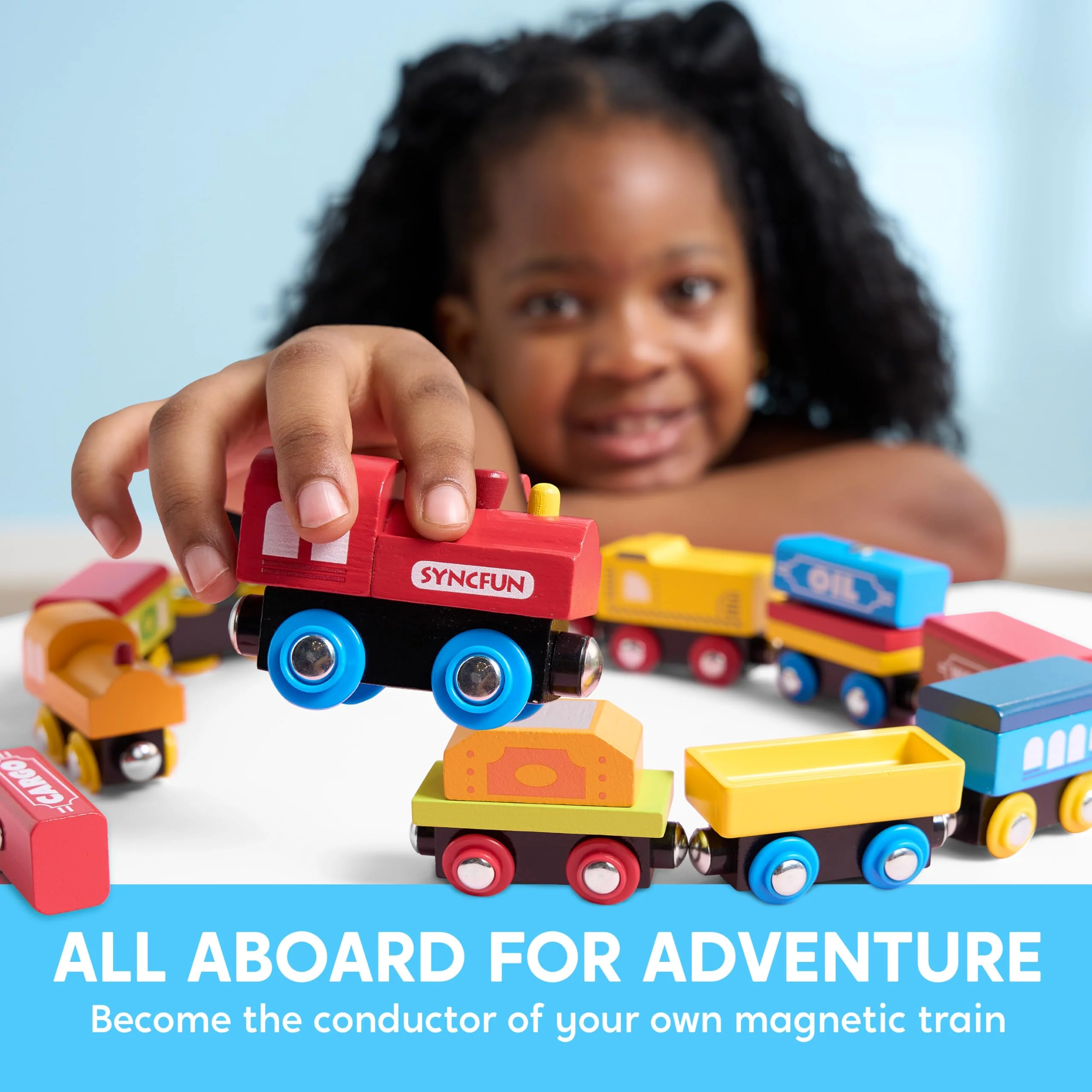 Montessori Wooden Train Toy Set for Kids, 12PCS Magnetic Train Cars with Storage Gift Box, STEM Educational Toy for Boys & Girls, Ages 2-8 Years, Christmas Birthday Party Gift - Image 7
