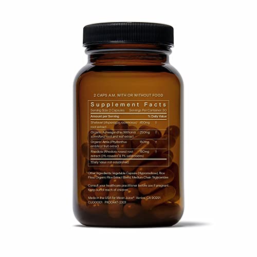 Moon Juice SuperYou Ashwagandha Supplements with Rhodiola, Shatavari & Amla - Cortisol Reducer for Energy, Mood, Focus and Stress Support, Vegan, Non-GMO & 100% Traceable, 60 Capsules, 30 Servings - Image 2