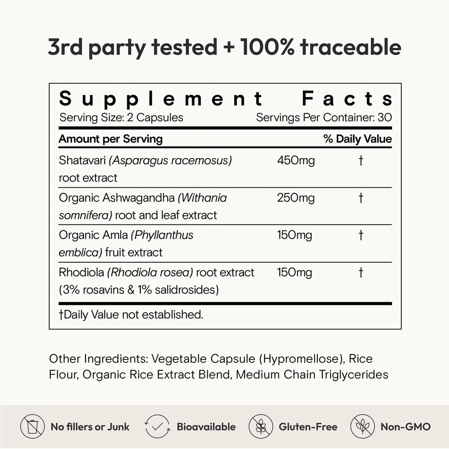 Moon Juice SuperYou Ashwagandha Supplements with Rhodiola, Shatavari & Amla - Cortisol Reducer for Energy, Mood, Focus and Stress Support, Vegan, Non-GMO & 100% Traceable, 60 Capsules, 30 Servings - Image 4