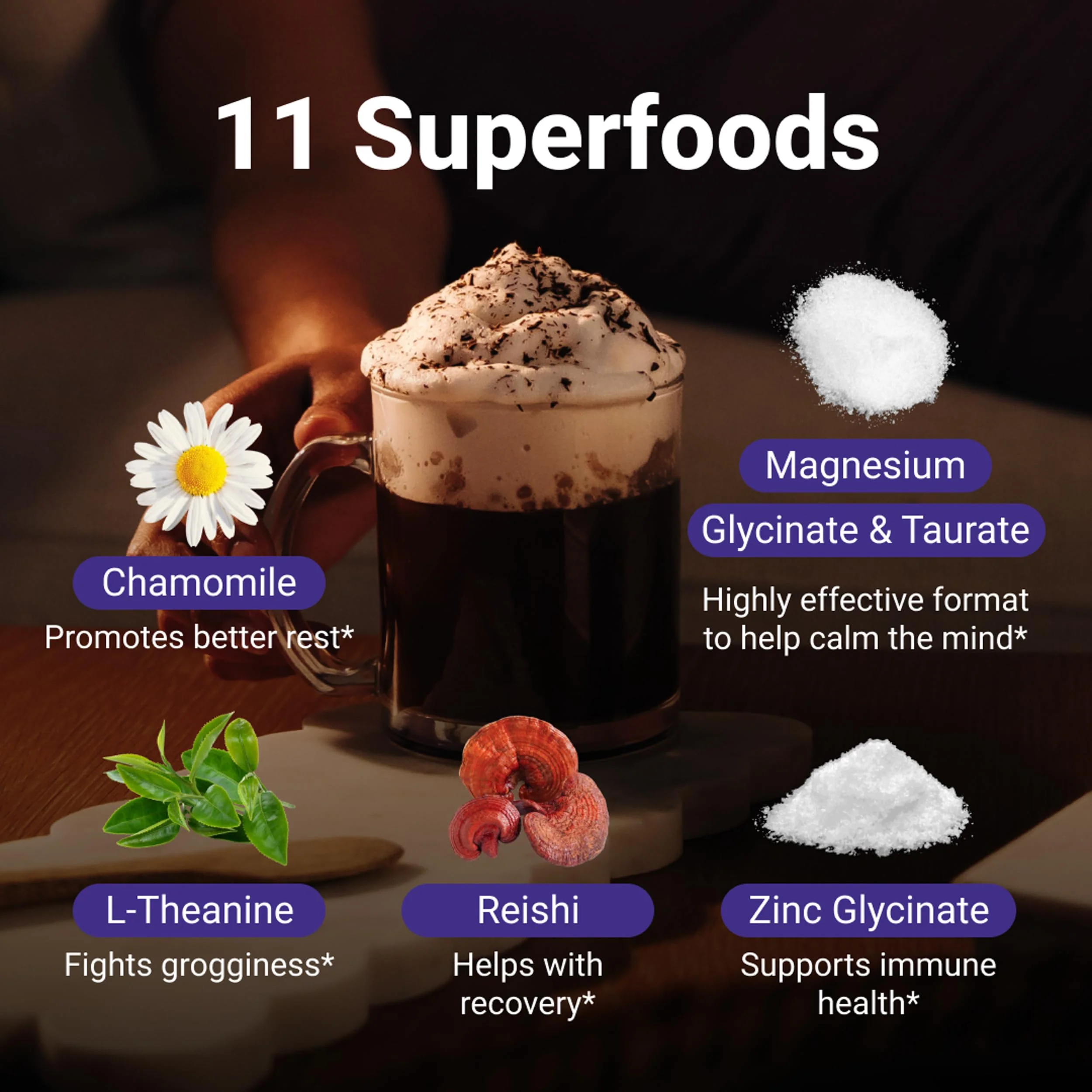 MoonBrew Nighttime Magnesium Hot Cocoa, Natural Sleep Aid Drink Mix for Adults, 2-Pack - Calming Melatonin-Free Sleep Support - Sleepy Hot Chocolate Powder with L-Theanine & Zinc Glycinate - Image 5