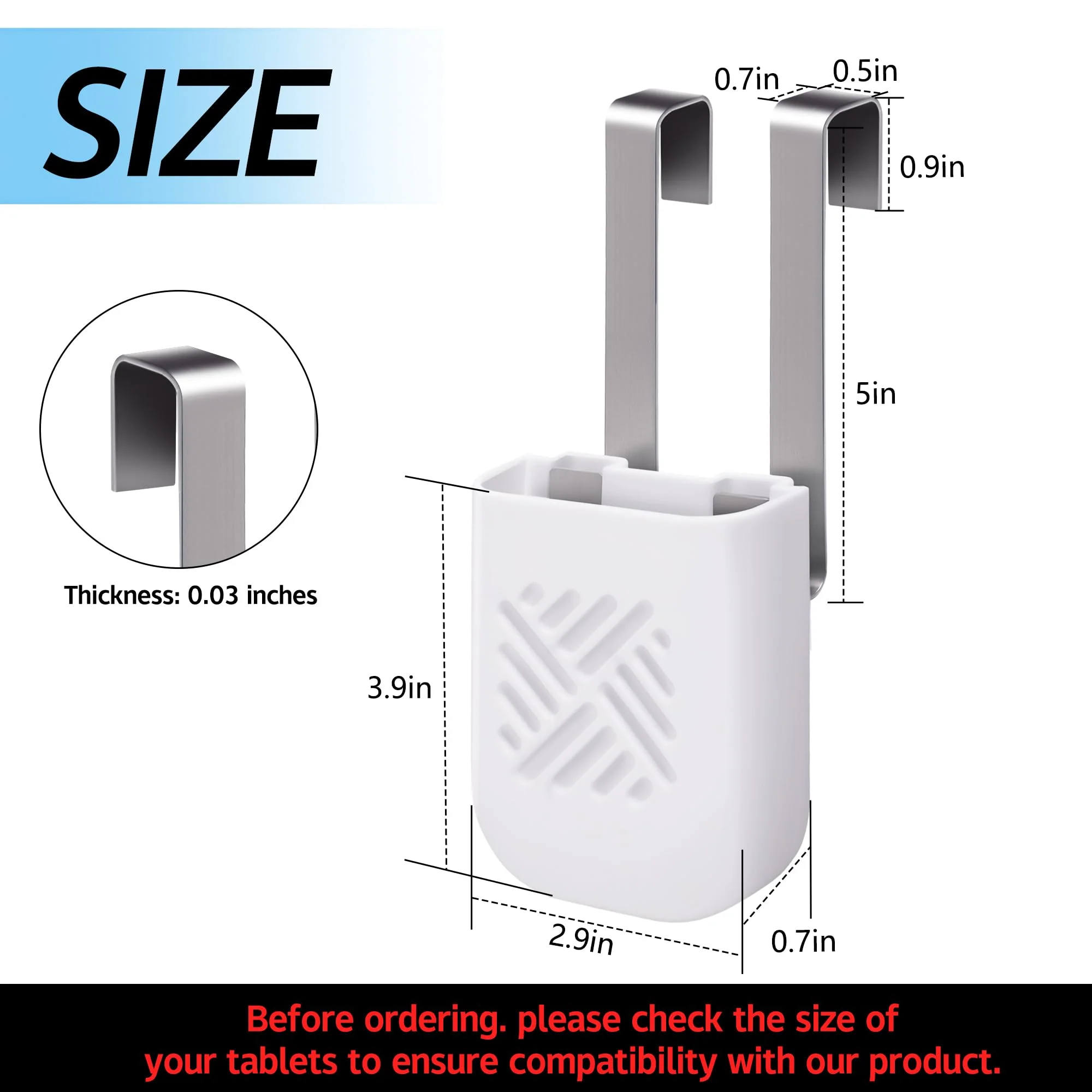moonoom 2Pcs Toilet Tank Cleaning Tablet Holder,3.7'' x 2.9'' x 0.7'' Toilet Tank Bleach Tablet Bracket, Hanging Toilets Bowl Cleaner Carrier for Preventing Dissolved Residue From Polluting Water Tank - Image 7
