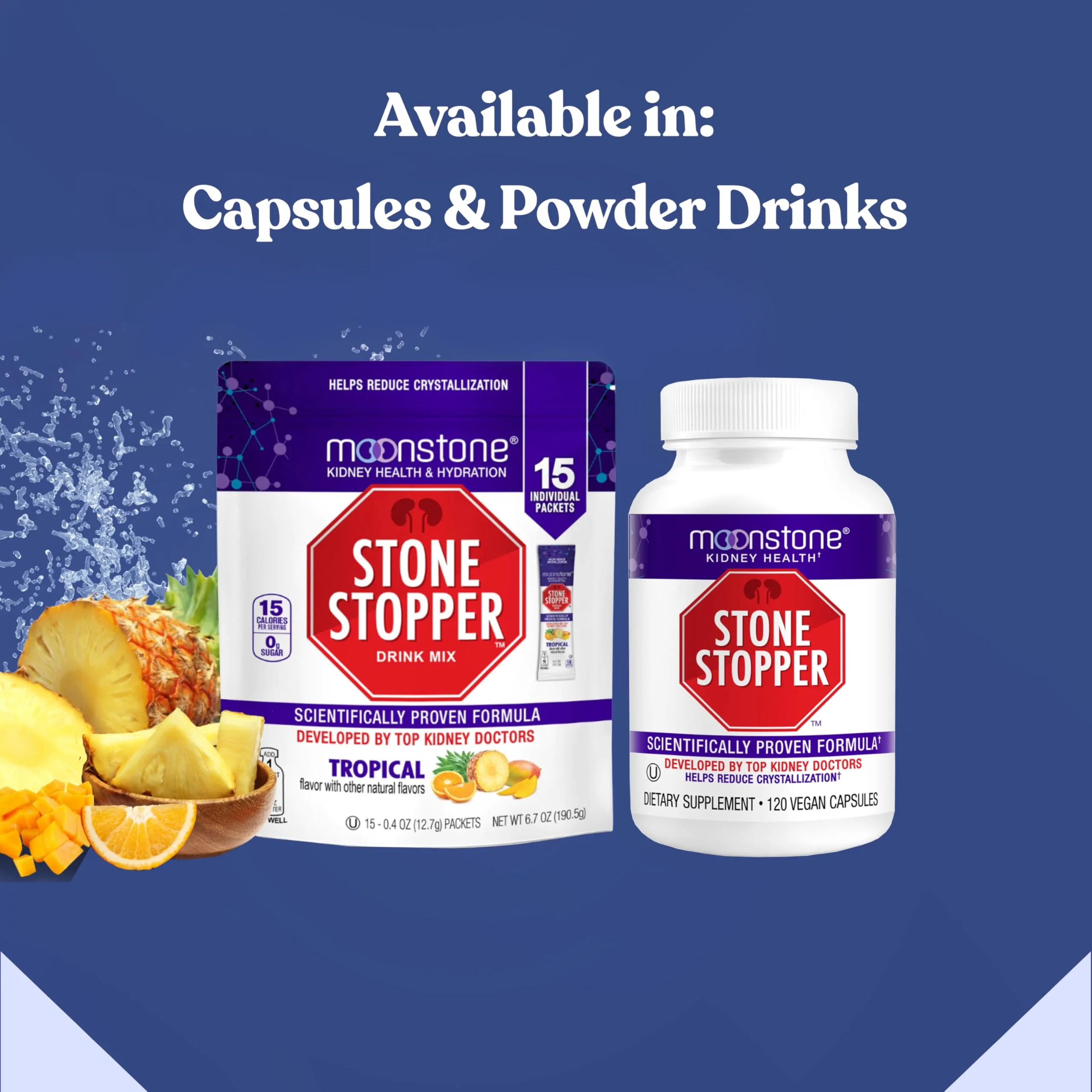 Moonstone Stone Stopper Capsules, Kidney Stone Prevention, Calcium Oxalate Protector, Alkali Citrate Support Supplement, Developed by Urologists to Support Kidney Health, 90 Day Supply (360 Count) - Image 3