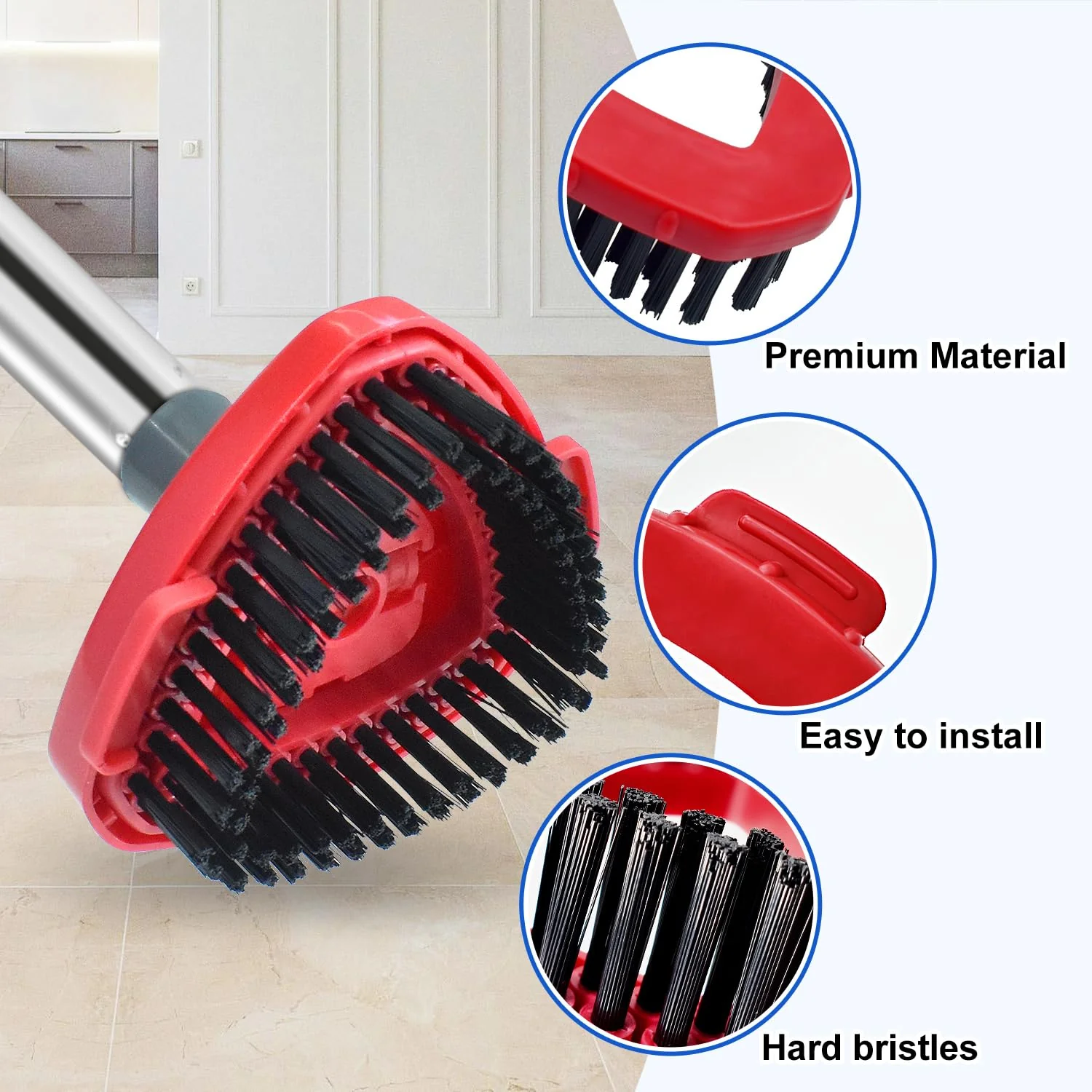 Mop Head Replacement Compatiable with Ocedar RinseClean 2-Tank System, Mircofiber Mop Heads Refill and Scrub Brush for O Cedar Rinseclean Spin Mop, 6 Pack Mop Refills & 2 Scrub Head for Floor Cleaning - Image 5