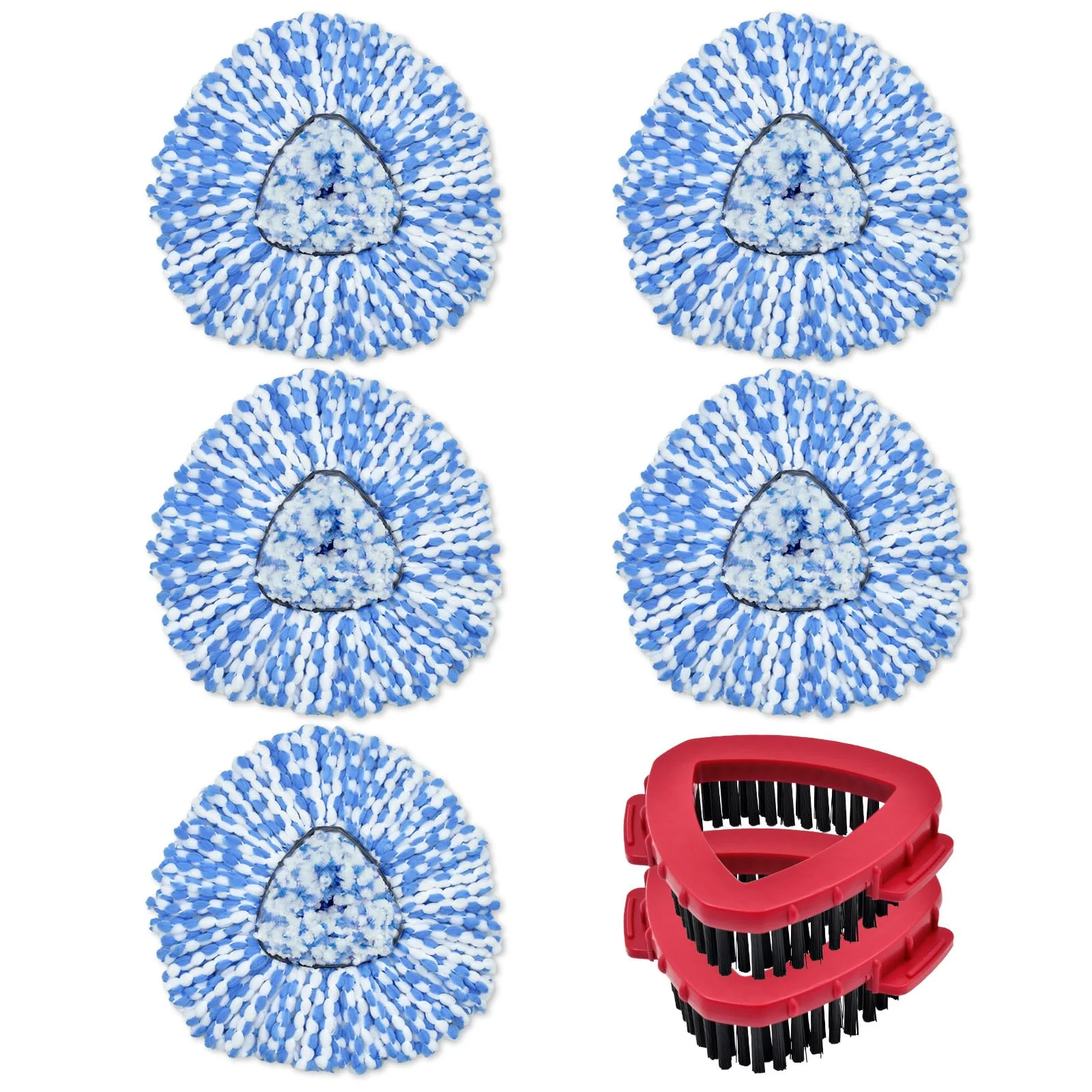 Mop Heads Replacements for Ocedar, 5 Pack Mop Replace Head for Ocedar RinseClean 2-Tank System, Spin Mop Replacement Head with 2 Scrubber Mop Head, Microfiber Mop Refills Deep Cleaning - Image 2