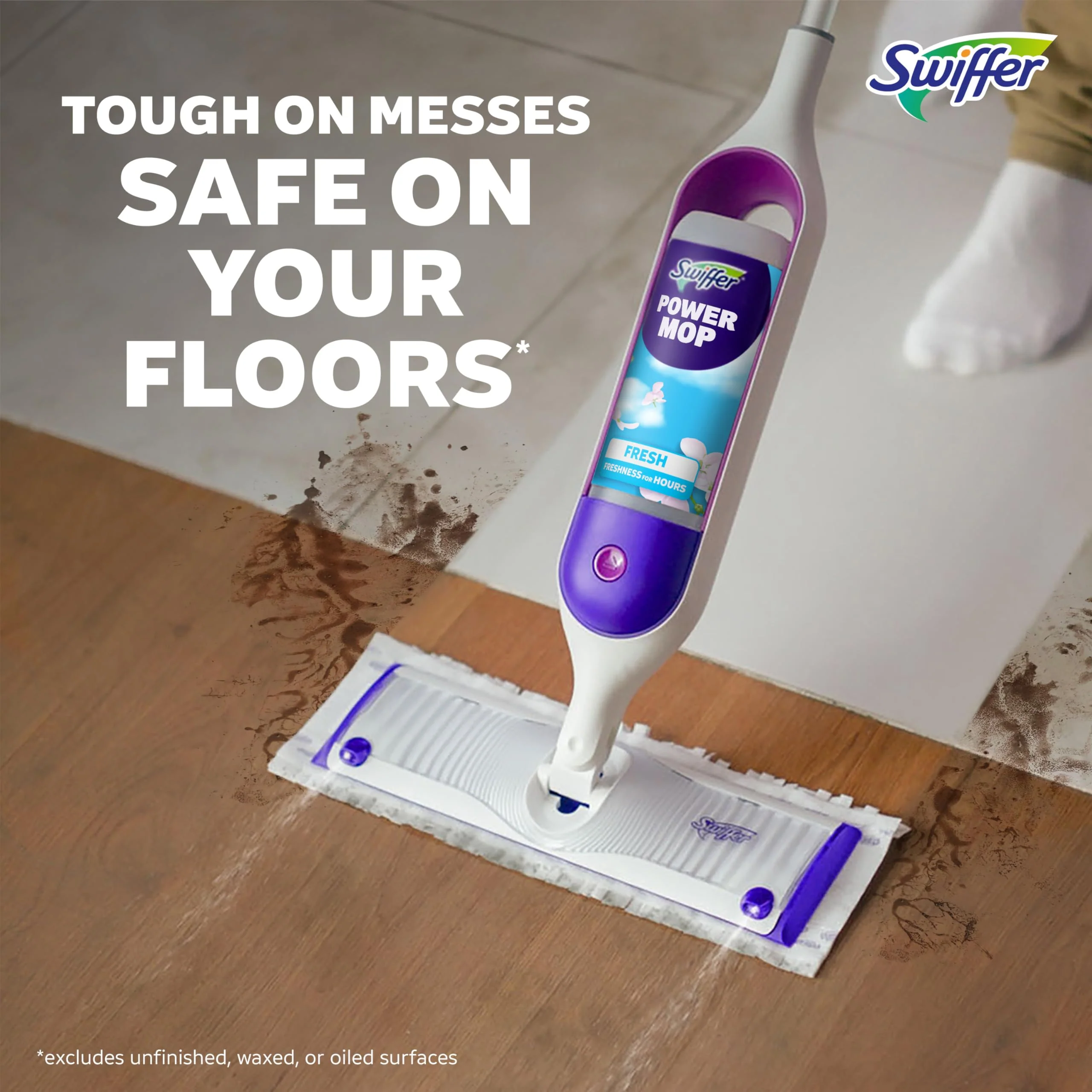 Mop Heavy Quality Floor Mop with Bucket, Flexible Kitchen tap Flat Squeeze Cleaning Supplies 360 Flexible Head/2 Reusable Pads Clean Home Floor Cleaners (White) - Image 8