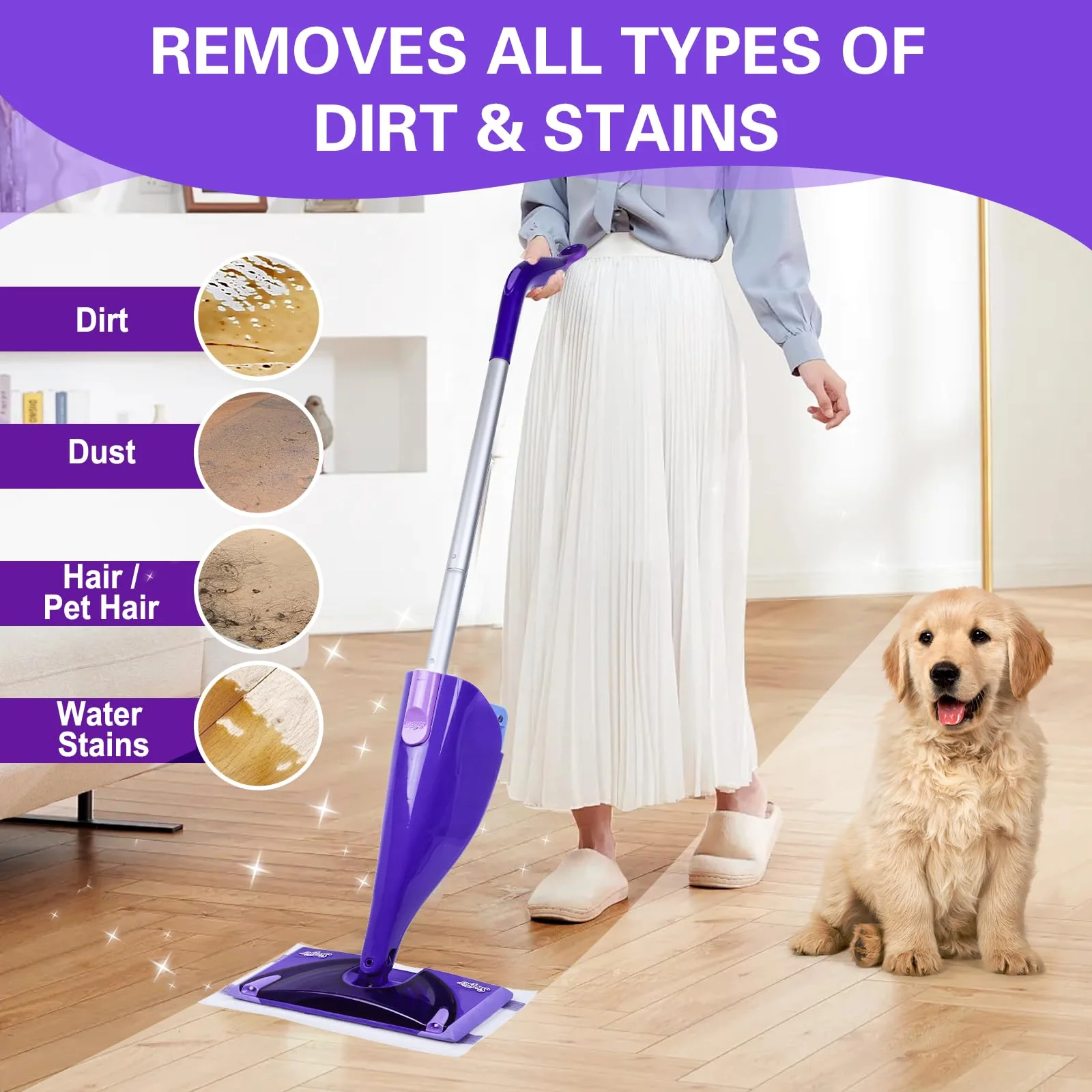 Mop Pads Refills Compatible with WetJet Mop, Disposable Mop Pads for Hardwood Floors, Tile, Laminate & Multi-Surface Cleaning, 100 Pack - Image 5