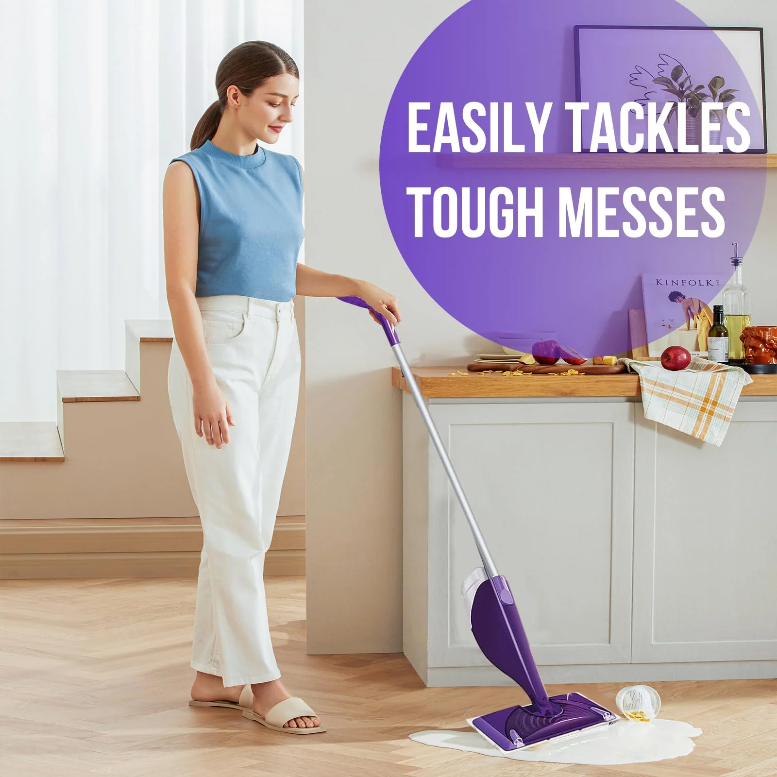 Mopping Pad Refill for Wet Jet Mop, Disposable Multi Surface Wetjet Hardwood Floor Cleaner Spray Mop Pads Refills, Thickness & Absorbent (120) - Image 2
