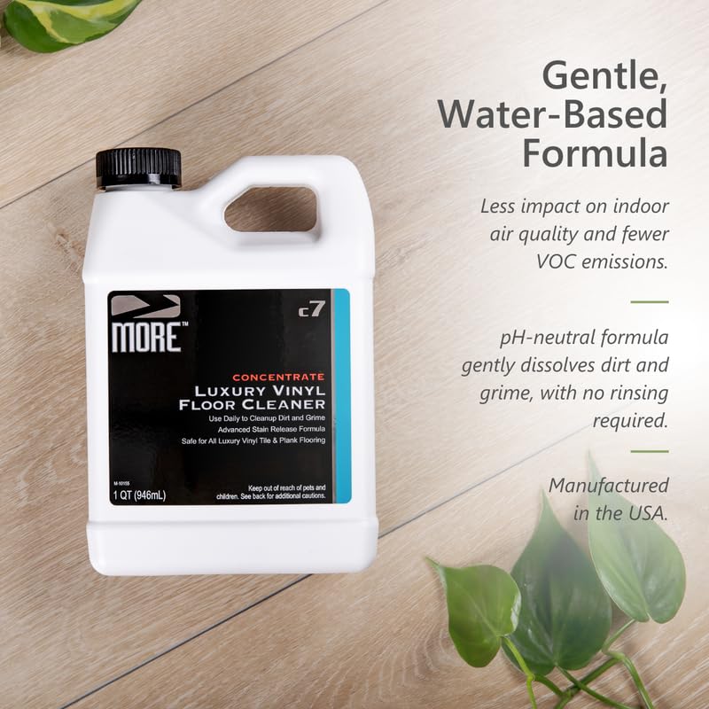 MORE Luxury Vinyl Floor Cleaner - Water-Based Surface Care Concentrate - For Kitchen and Bathroom Floors - Daily No-Rinse Cleaner - Unscented - pH Neutral - 32oz - Image 3