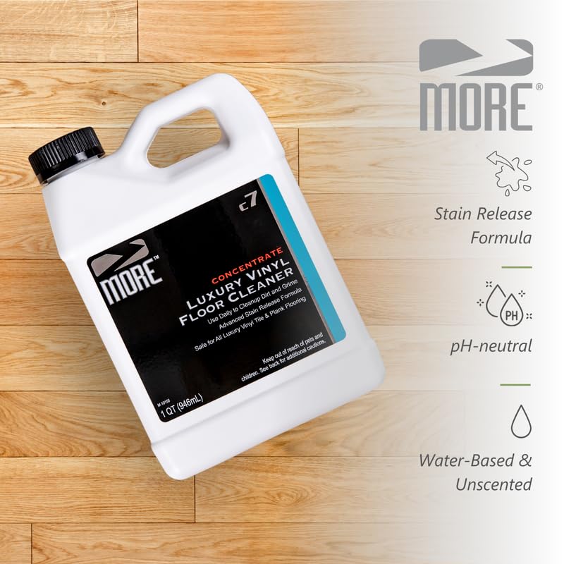 MORE Luxury Vinyl Floor Cleaner - Water-Based Surface Care Concentrate - For Kitchen and Bathroom Floors - Daily No-Rinse Cleaner - Unscented - pH Neutral - 32oz - Image 5
