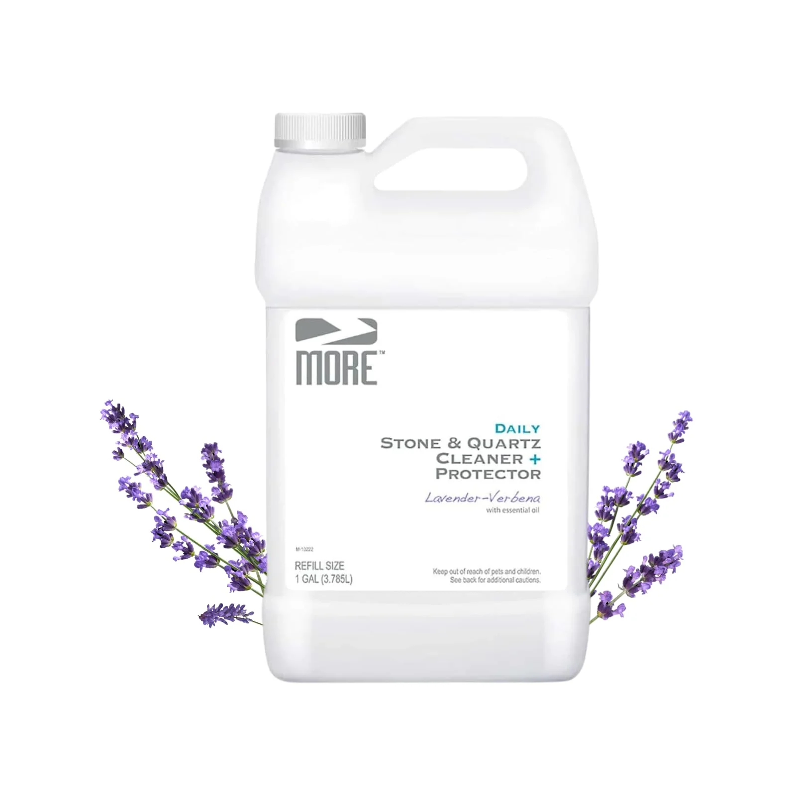 MORE Stone & Quartz Cleaner + Protector - Granite, Quartz & Marble Cleaner - For Kitchen & Bathroom Countertops - Water-Based Surface Spray Refill - Lavender-Verbena Essential Oil - Gallon (128oz)
