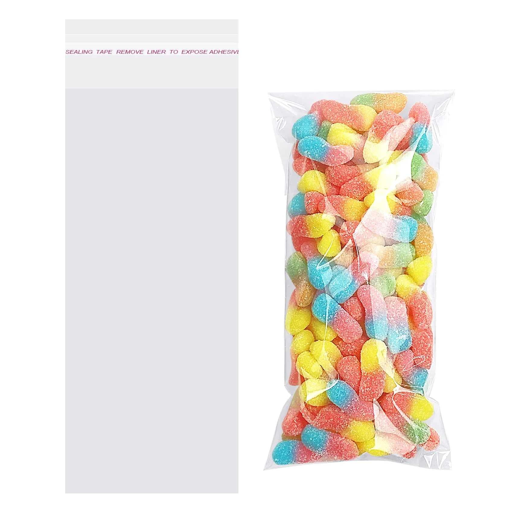 Morepack Self Sealing Cellophane Bags Self Adhesive,3x7 Inches Clear Resealable Cellophane Bags 200 Pieces