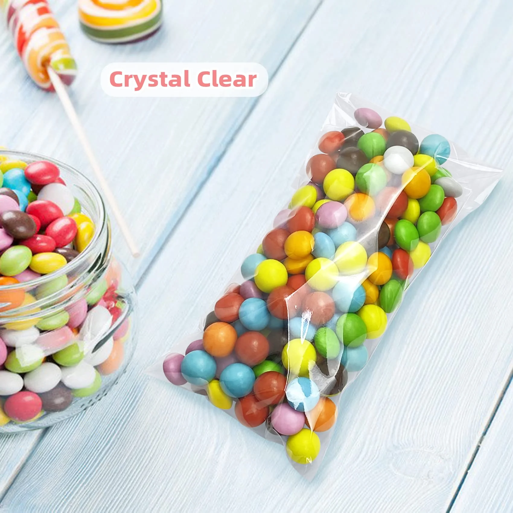 Morepack Self Sealing Cellophane Bags Self Adhesive,3x7 Inches Clear Resealable Cellophane Bags 200 Pieces - Image 4