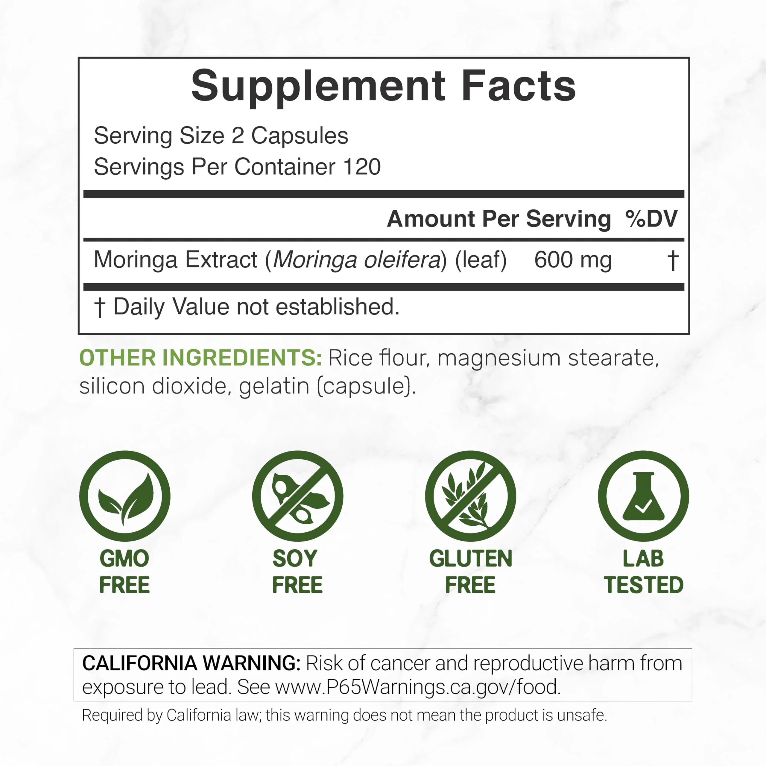 Moringa Capsules 240 Capsules – 4 Month Supply – Maximum Potency Pure Moringa Leaf Extract – Complete Green Superfood Supplement for Energy, Skin & Immune Health Support* - Image 7
