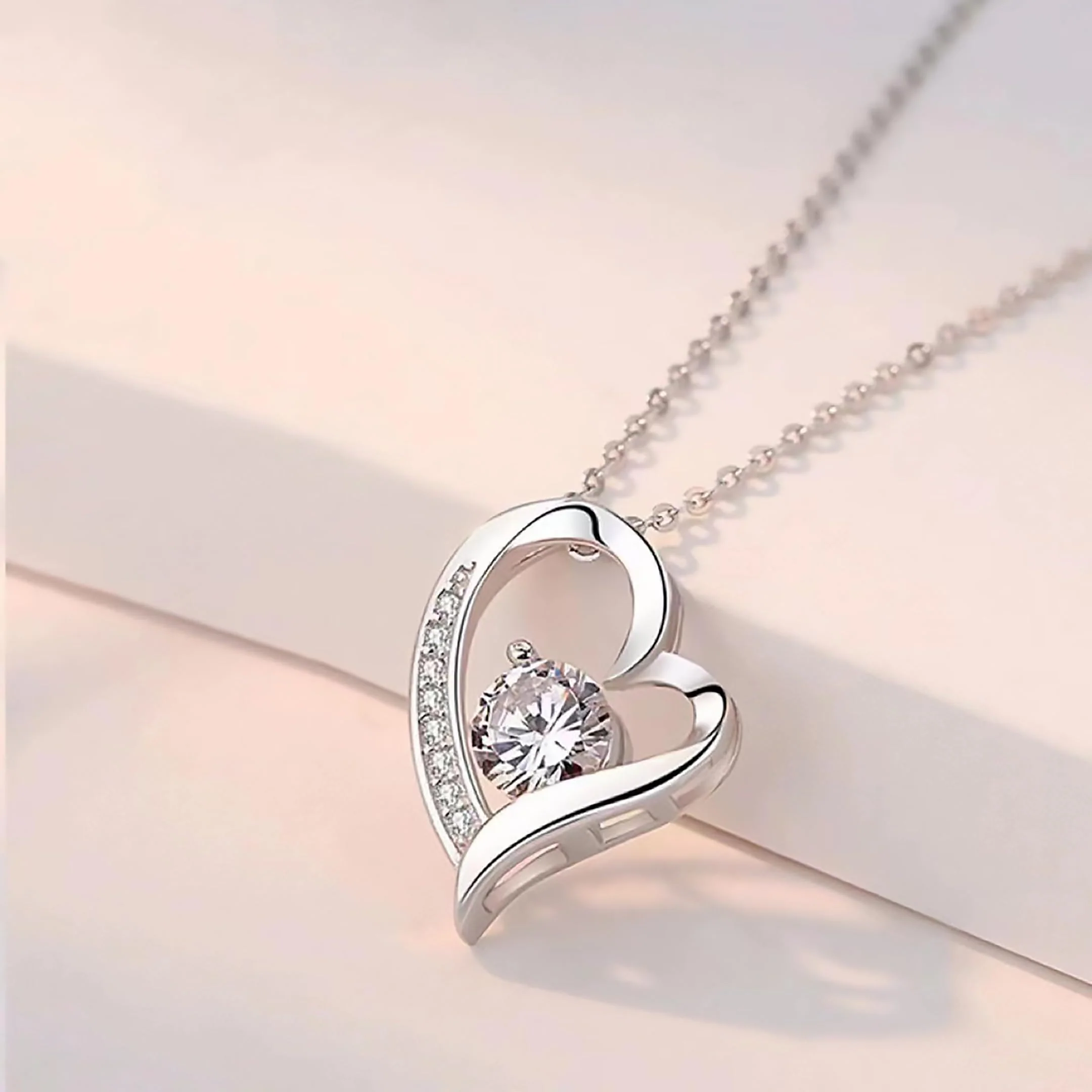 Mother In Law Necklace 925 Sterling Silver Mother In Law Christmas Gifts Mothers Day Gifts For Mother In Law With Message Card &Gift Box (688-Love heart01) - Image 3