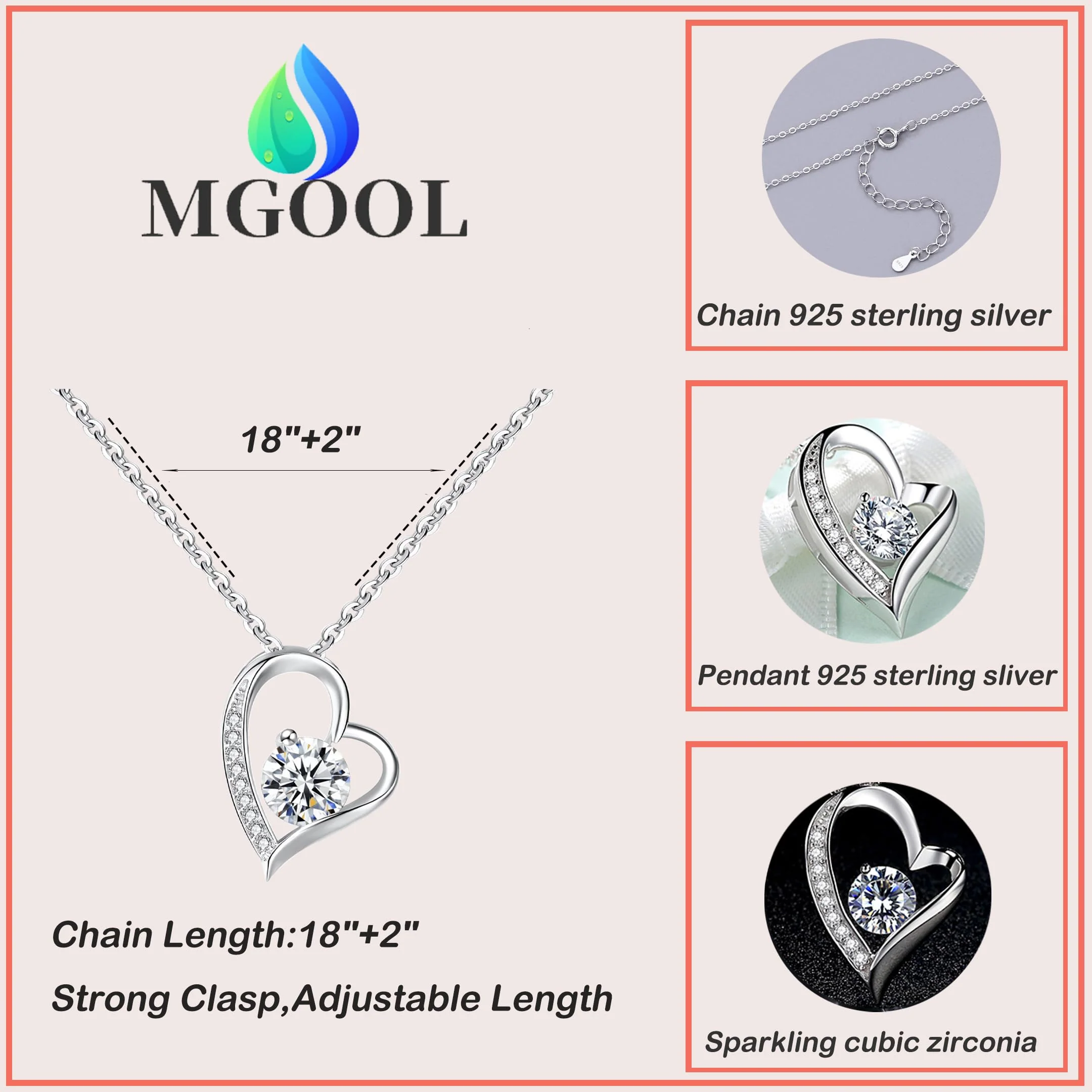 Mother In Law Necklace 925 Sterling Silver Mother In Law Christmas Gifts Mothers Day Gifts For Mother In Law With Message Card &Gift Box (688-Love heart01) - Image 4