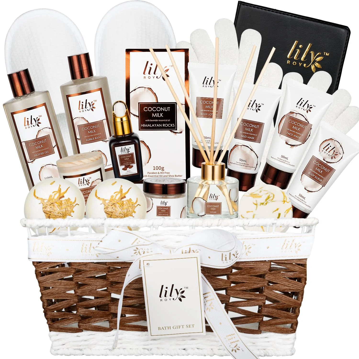 Mothers Day Gifts for Women –18Pcs Bath and Body Gift Basket Set for Women and Mom, Spa Basket Set Spa Kit Bath Gifts | Self Care, Birthday, Christmas, Valentines Day Bath Gift Baskets for Her