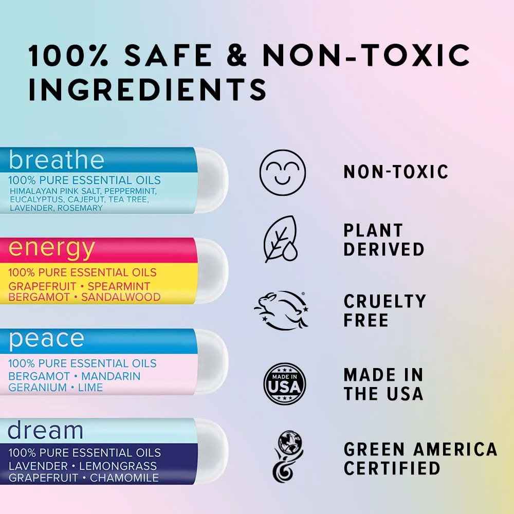 MOXE Daily Aromatherapy Nasal Inhalers Set, All Day Aromatherapy, Therapeutic Grade Essential Oils, Easy & Safe, Leakproof, Portable, Clear Congestion, Improve Energy, Naturally Calming & Relaxing - Image 2