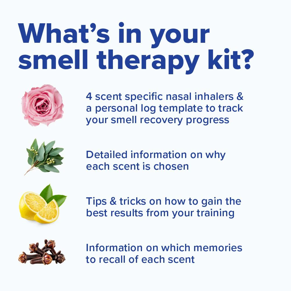 MOXĒ Smell Training Kit, Made in USA, 4 Essential Oils, Olfactory Regeneration, Helps Restore Sense of Smell, Natural Therapy for Smell Loss, Lemon, Rose, Clove, Eucalyptus, Guidebook, Personal Log - Image 2