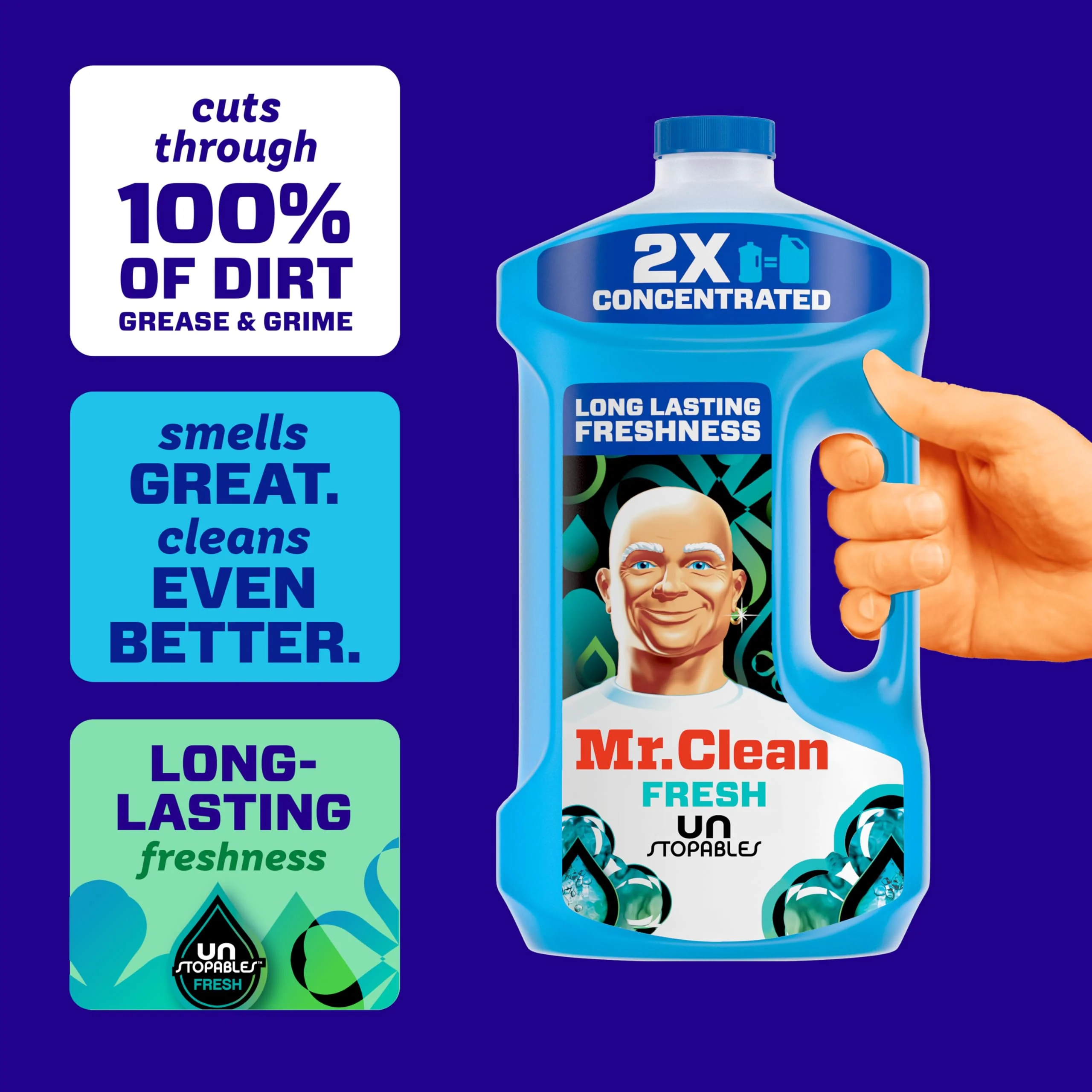 Mr. Clean 2X Concentrated Multi Surface Cleaner with Unstopables Fresh Scent 99 fl oz - Image 2