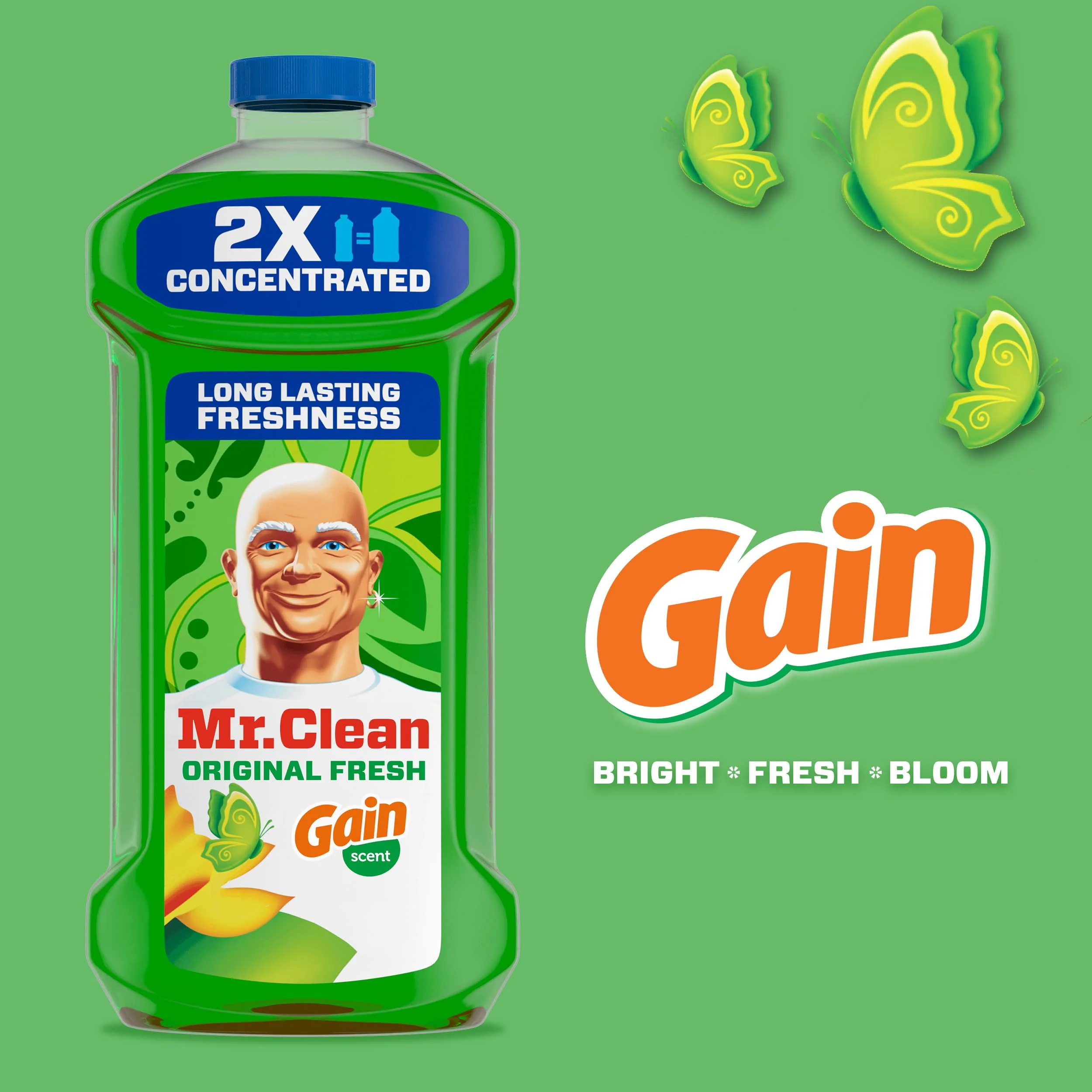 Mr. Clean All Purpose Cleaner,Floor Cleaner for Mopping Home,Bathroom,& Kitchen,Cleaning Liquid for Mop & Bucket,Cleaning Supplies,Multi-Surface Dilutable,Gain,41oz,(Pack of 4) - Image 4