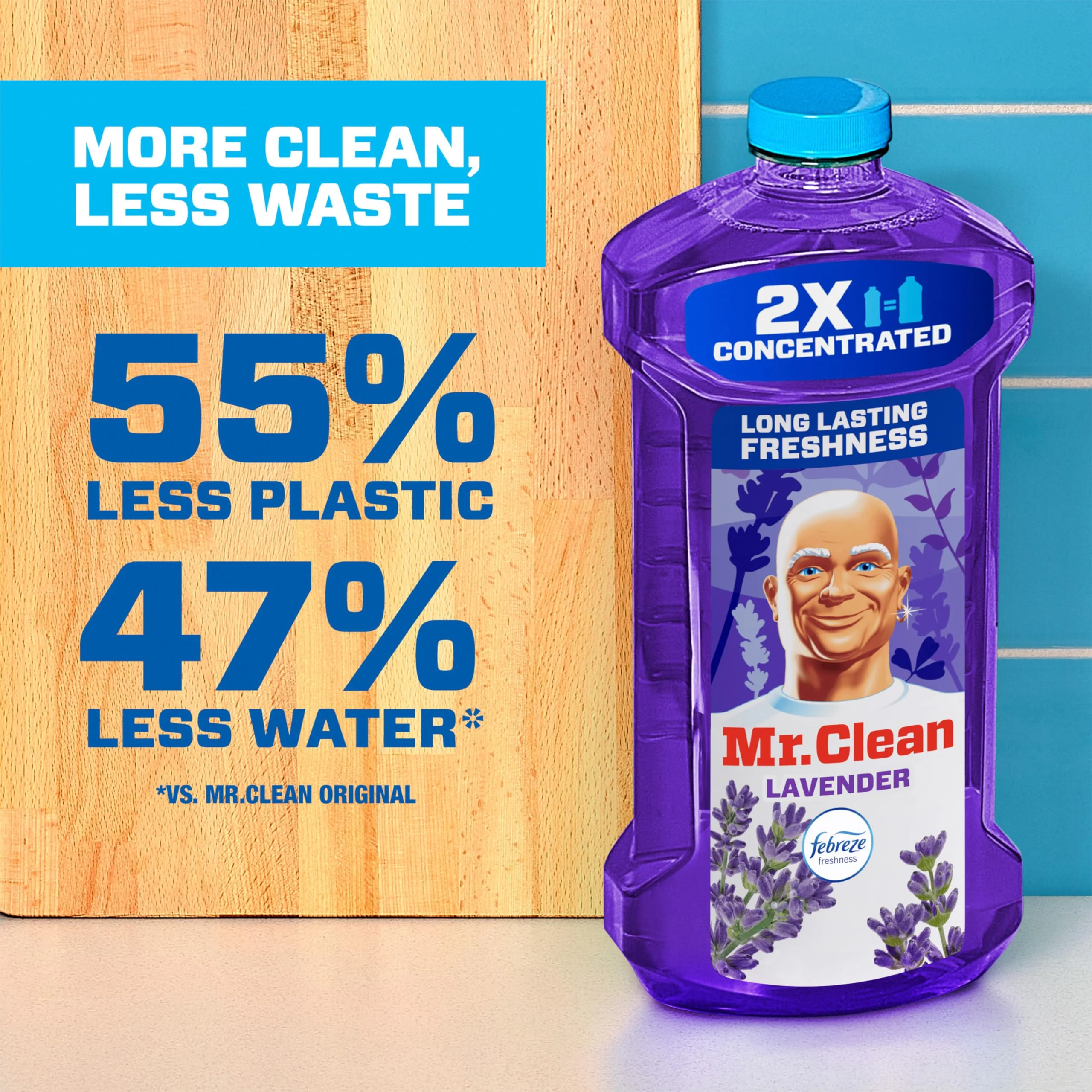 Mr. Clean All Purpose Cleaner,Floor Cleaner for Mopping Home,Bathroom,& Kitchen,Cleaning Liquid for Mop & Bucket,Cleaning Supplies,Multi-Surface Dilutable,Lavender,41oz,(Pack of 4) - Image 2