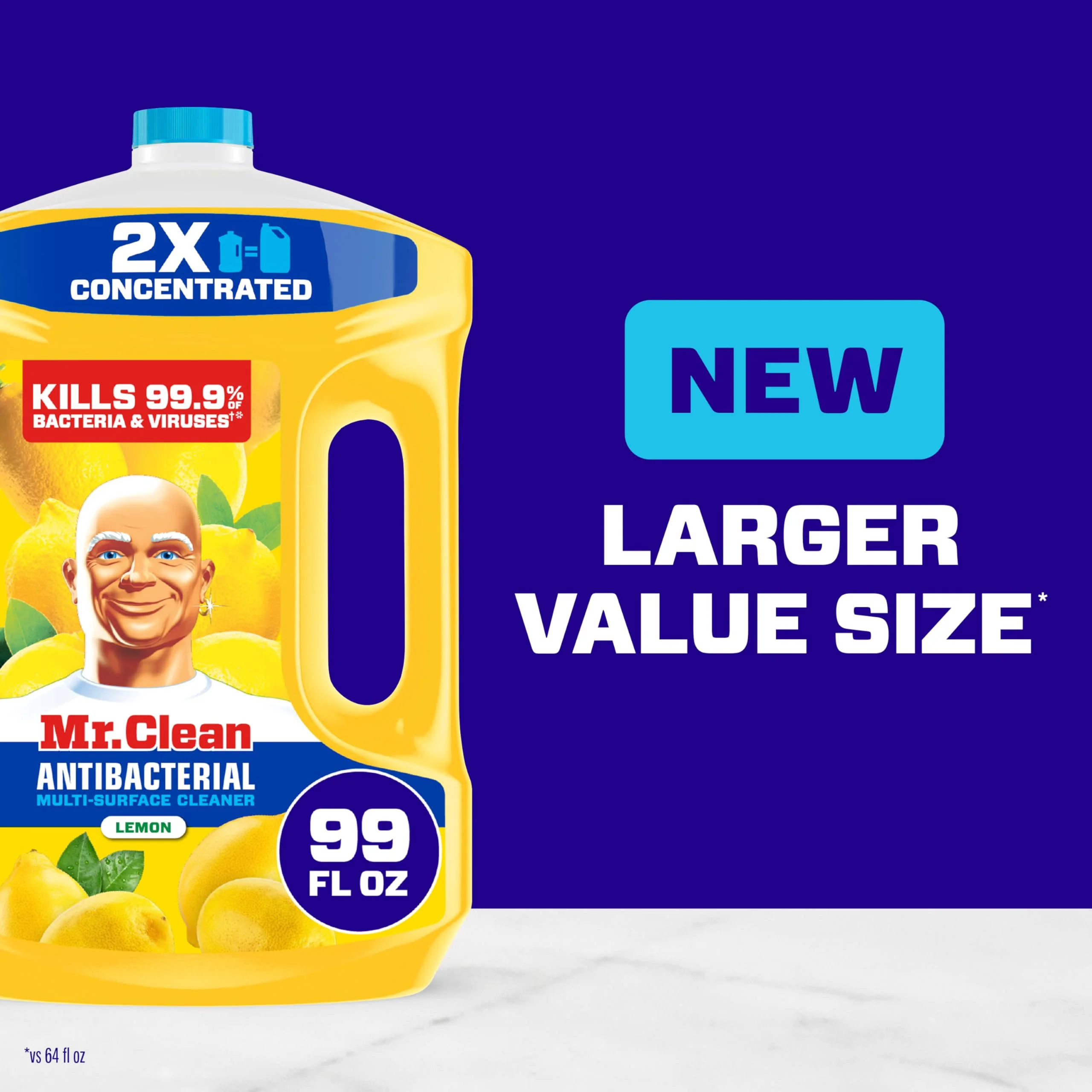 Mr. Clean Antibacterial All Purpose Cleaner, Floor Cleaner for Mopping Home, Bathroom, & Kitchen, Cleaning Liquid for Mop & Bucket, Cleaning Supplies, Multi-Surface Dilutable, Lemon, 99oz - Image 8